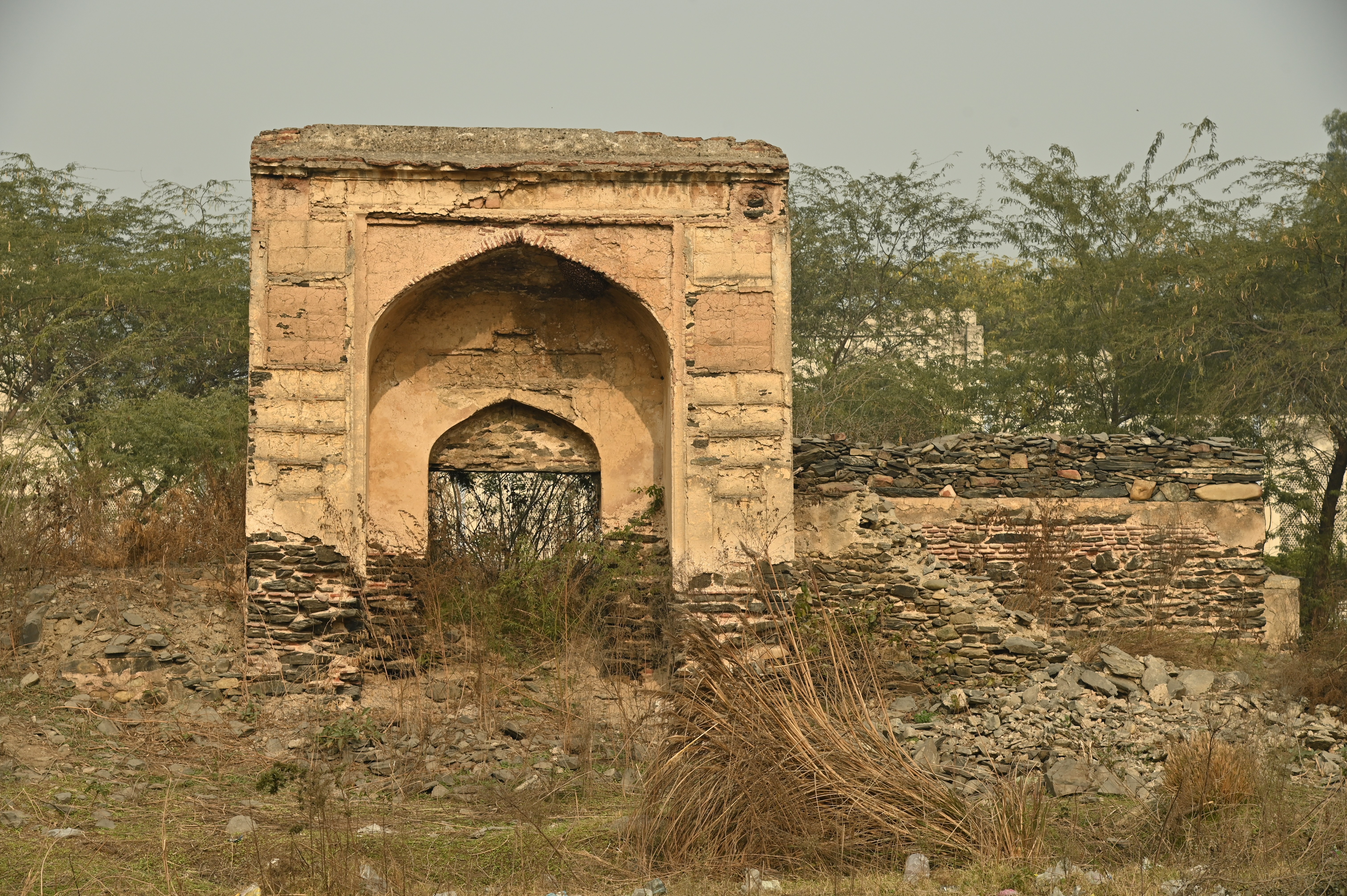 The crumbling beauty and fading colors of the remains of the ancient site near The Attock Tomb