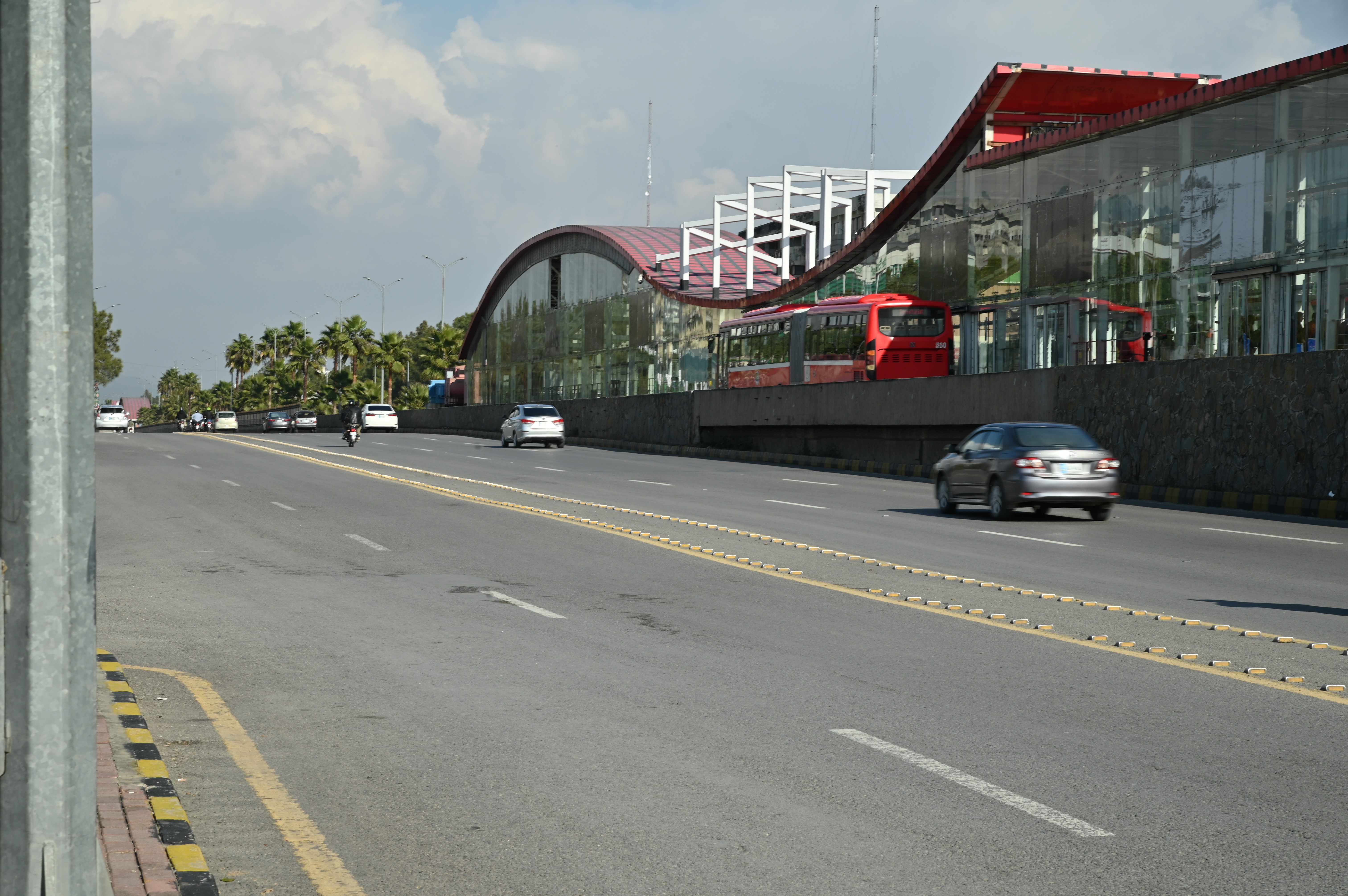 A Metro Bus Station in Blue Area