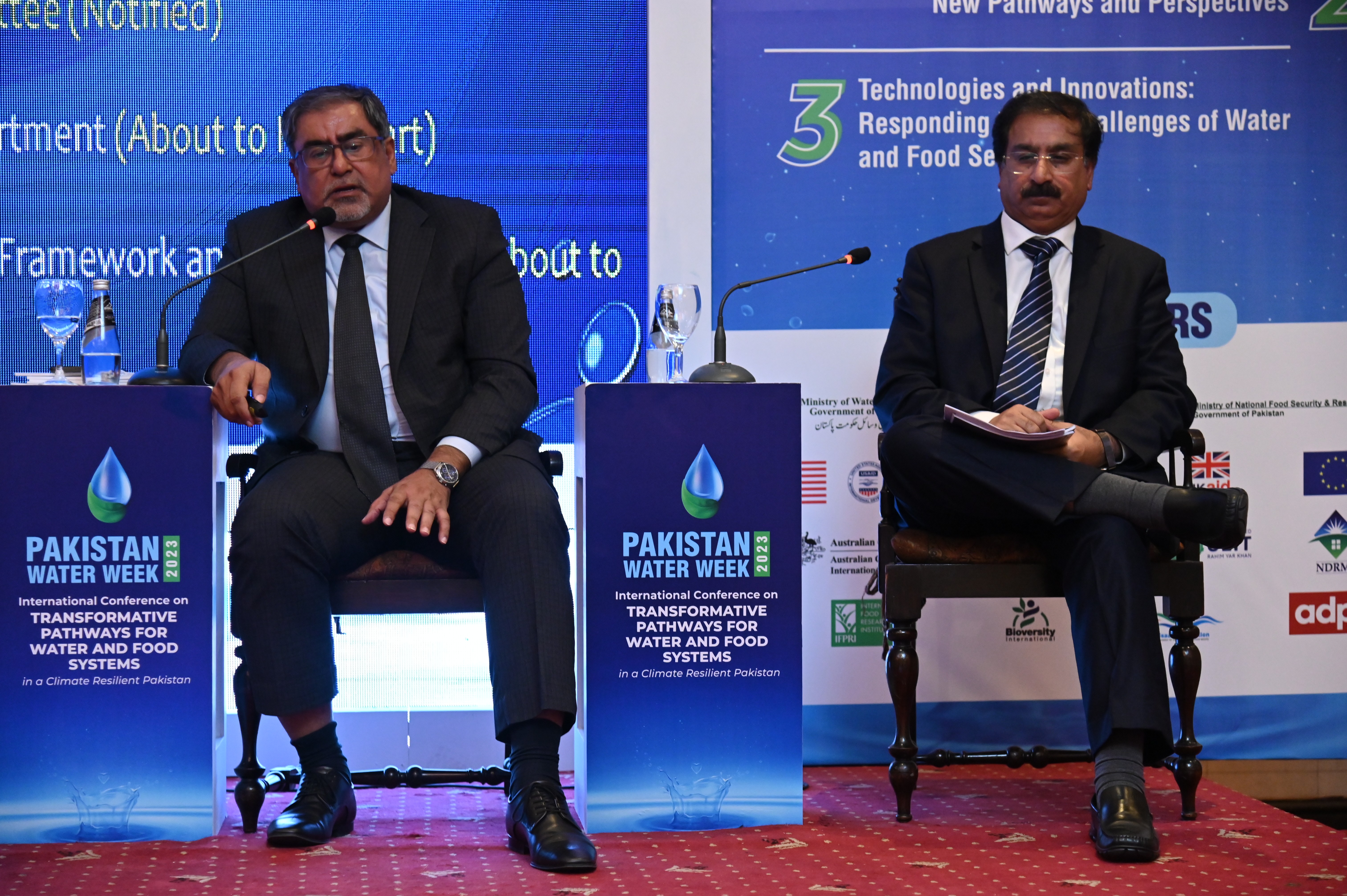 the penal discussion at an International Conference & National Workshop on "PAKISTAN WATER WEEK 2023:TRANSFORMATIVE PATHWAYS FOR WATER AND FOOD SYSTEM"