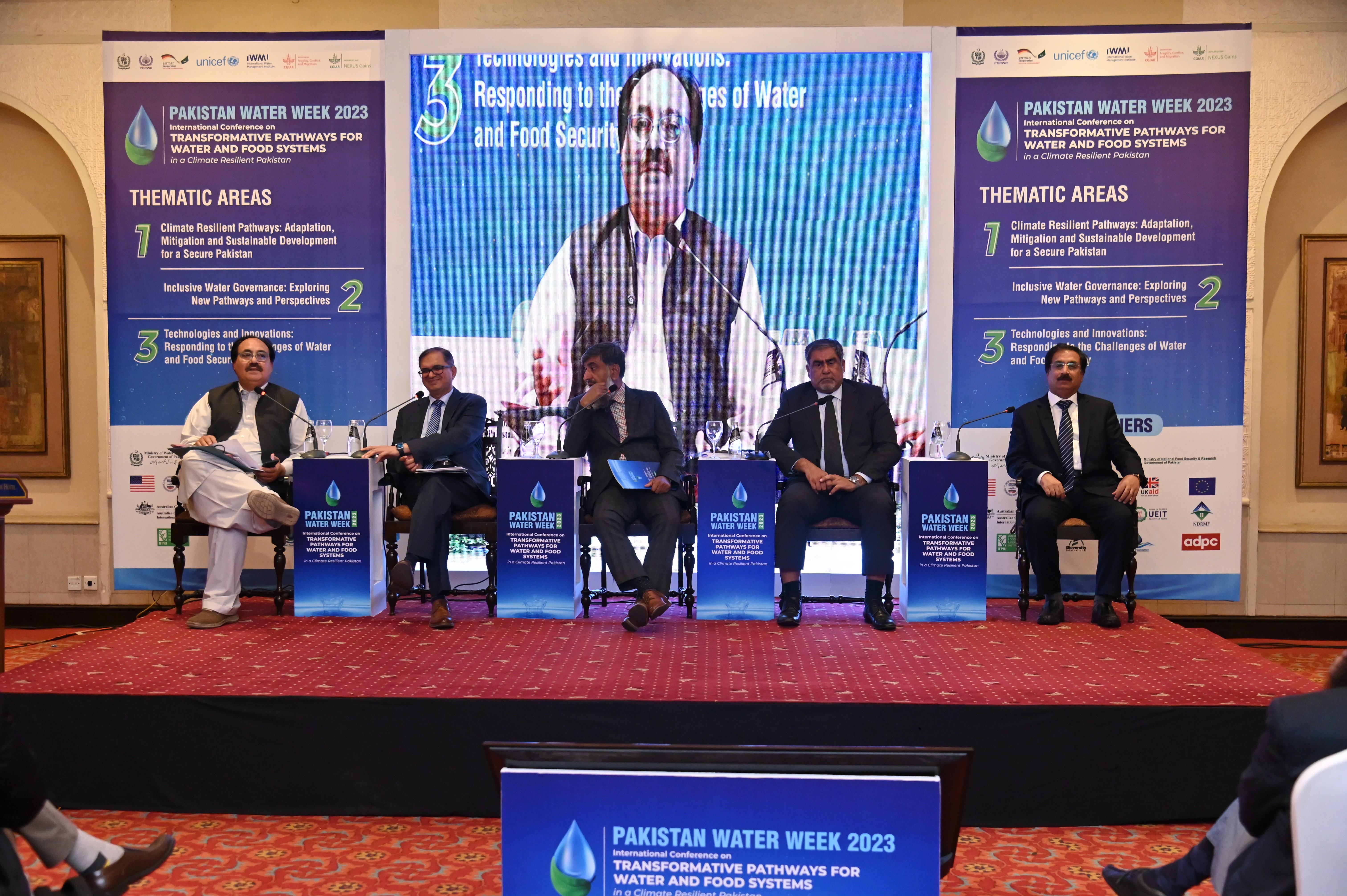 the penal discussion at an International Conference & National Workshop on "PAKISTAN WATER WEEK 2023:TRANSFORMATIVE PATHWAYS FOR WATER AND FOOD SYSTEM"