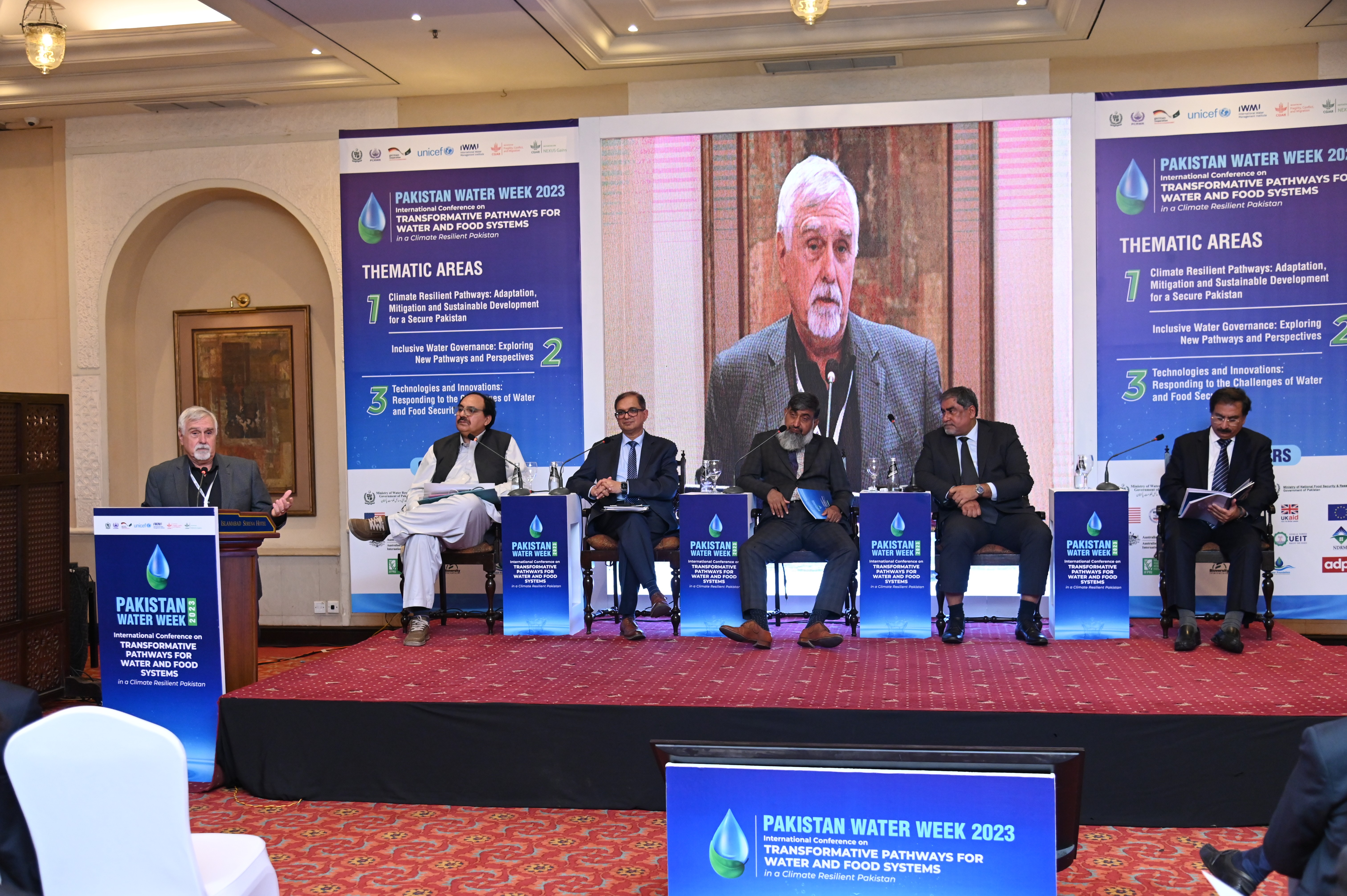 the penal discussion at an International Conference & National Workshop on "PAKISTAN WATER WEEK 2023:TRANSFORMATIVE PATHWAYS FOR WATER AND FOOD SYSTEM"