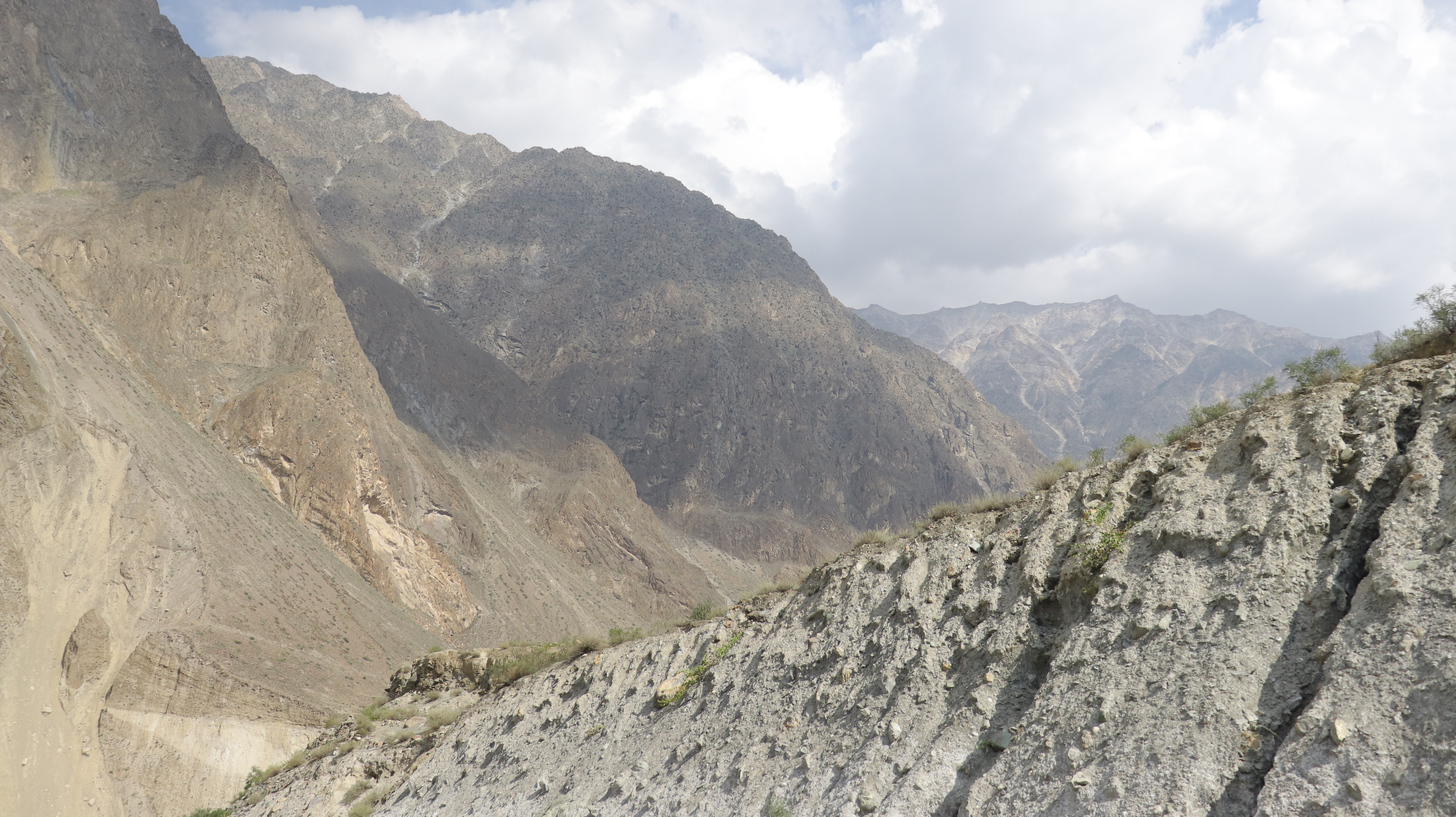 Passu Sar Peak:the majestic peak of Hunza Valley, covered with the shadow of clouds