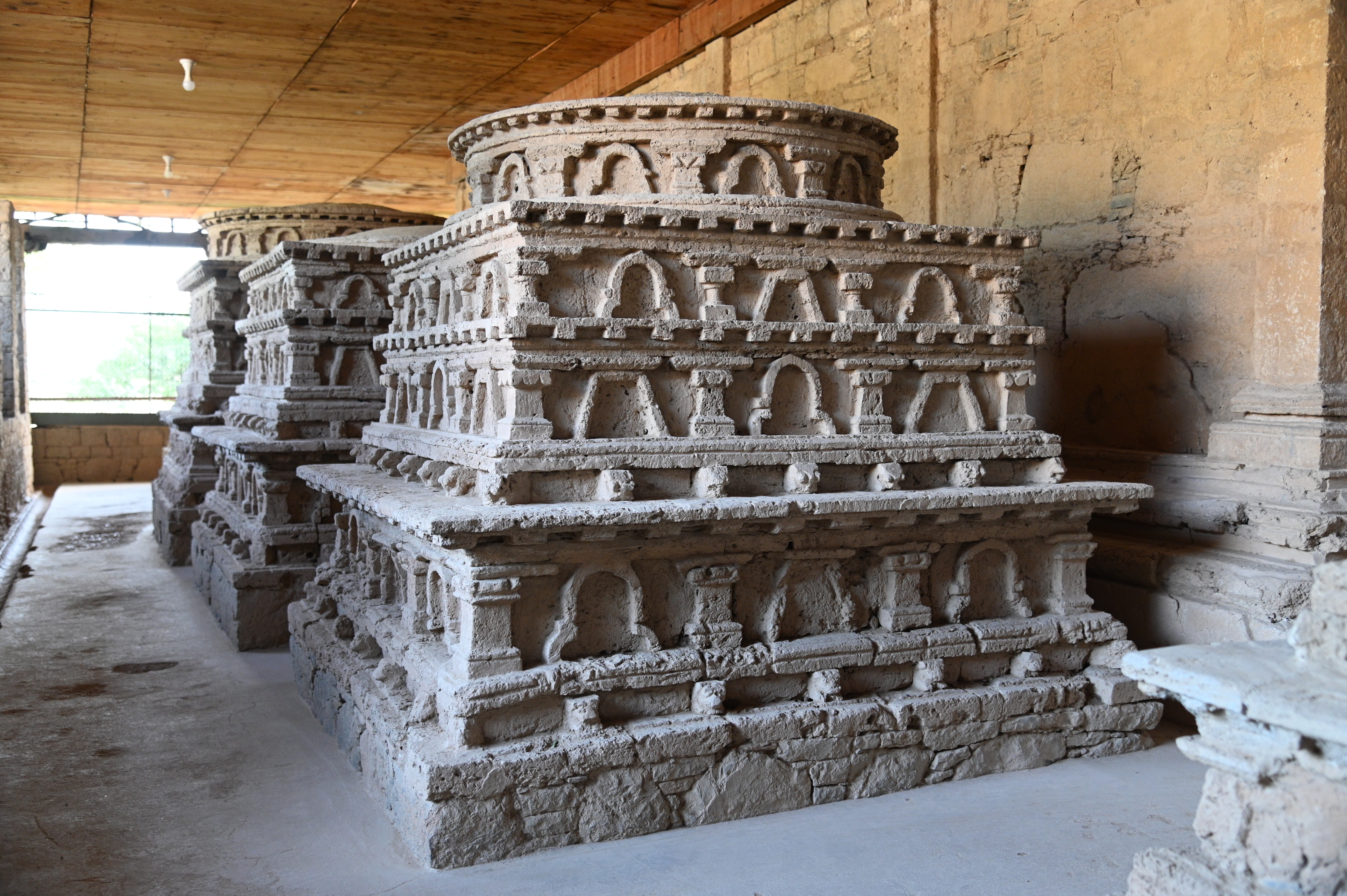 jaulian Buddhist monastry : a replica of orignal figures which has been moved to the museum