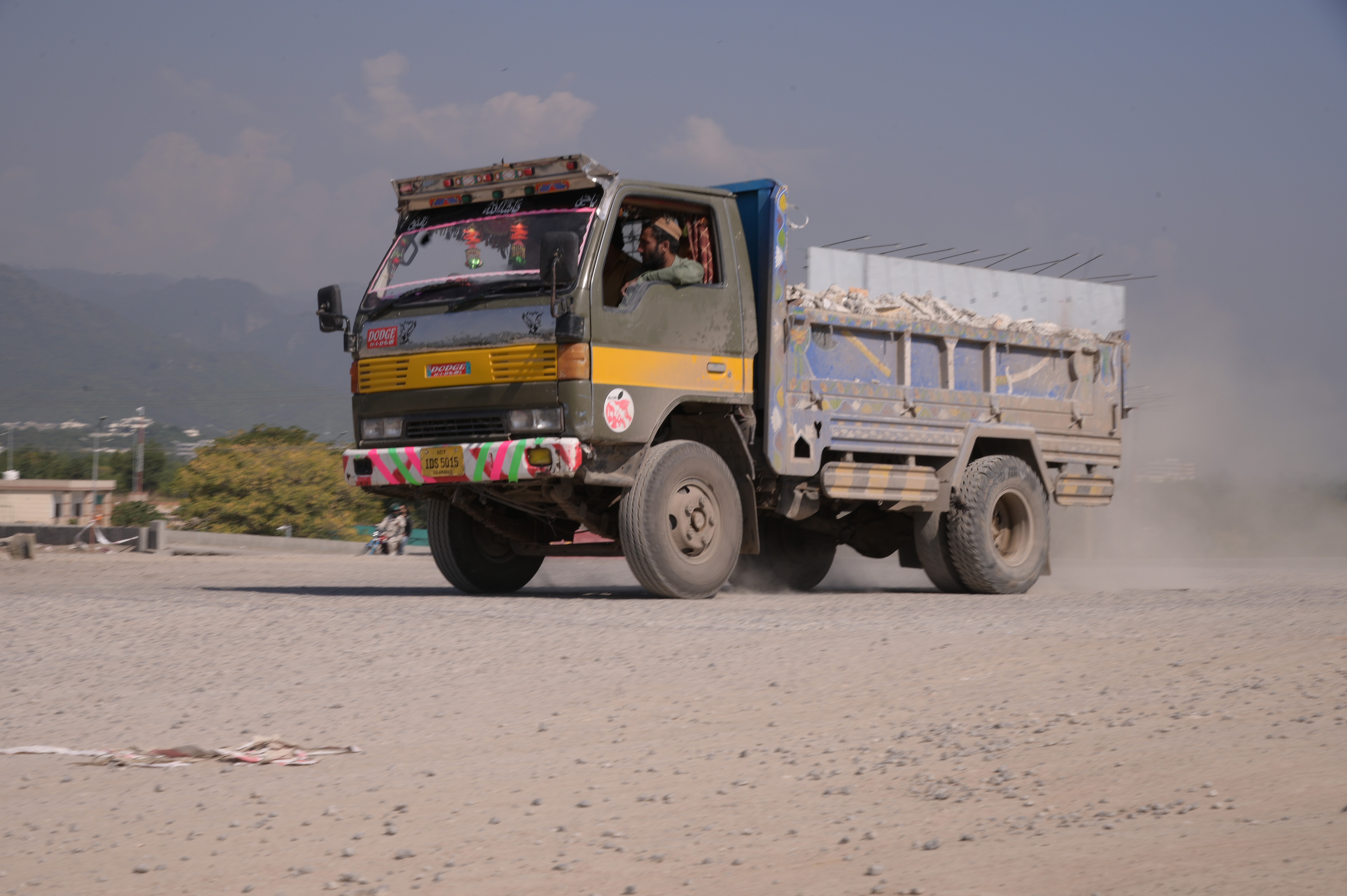 Heavy machinery deployed by the National Logistic Cell (NLC) at the construction site in the remote areas of Federal Capital of Pakistan