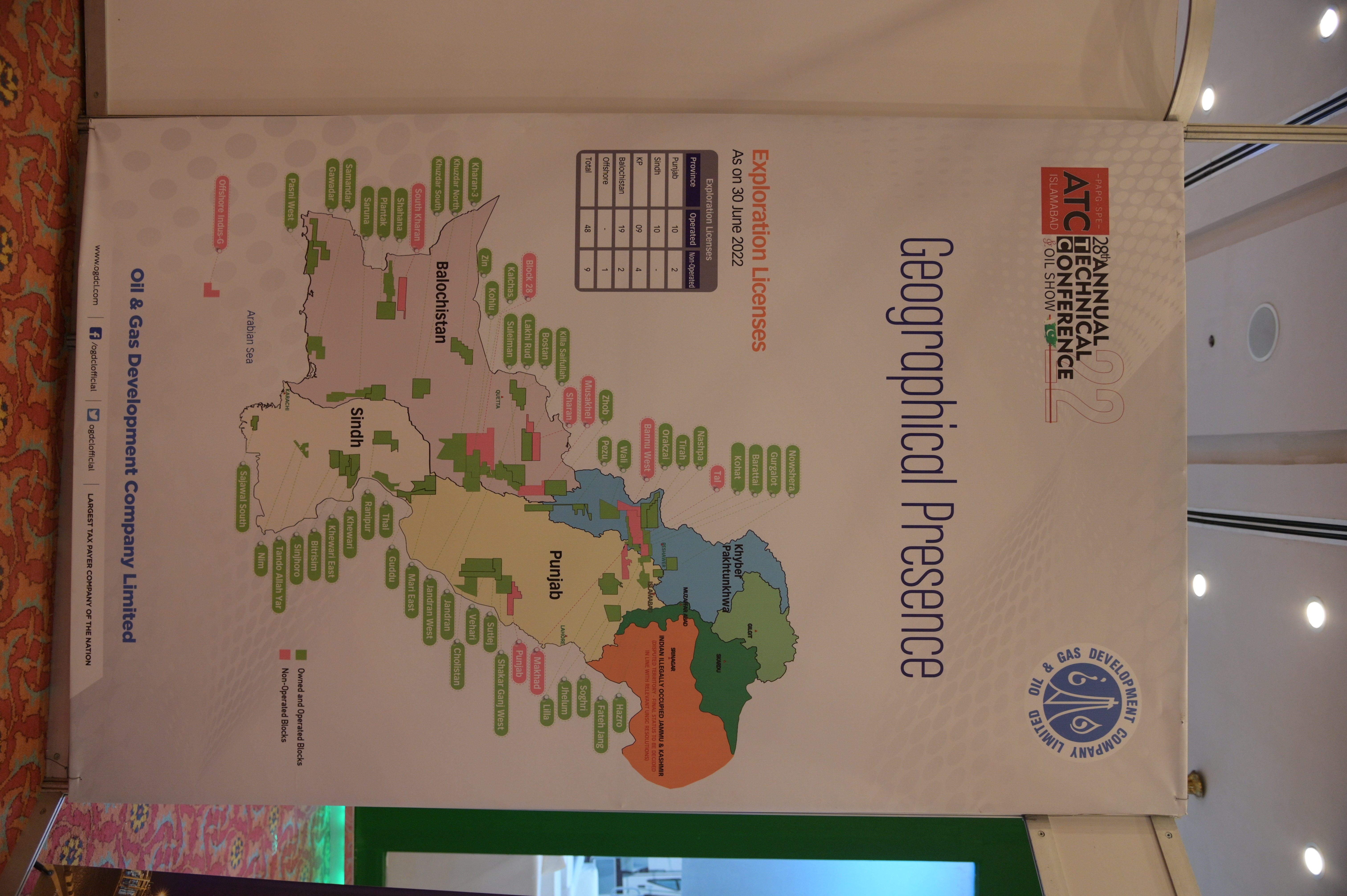 The geographical presence of oil and gas development company limited