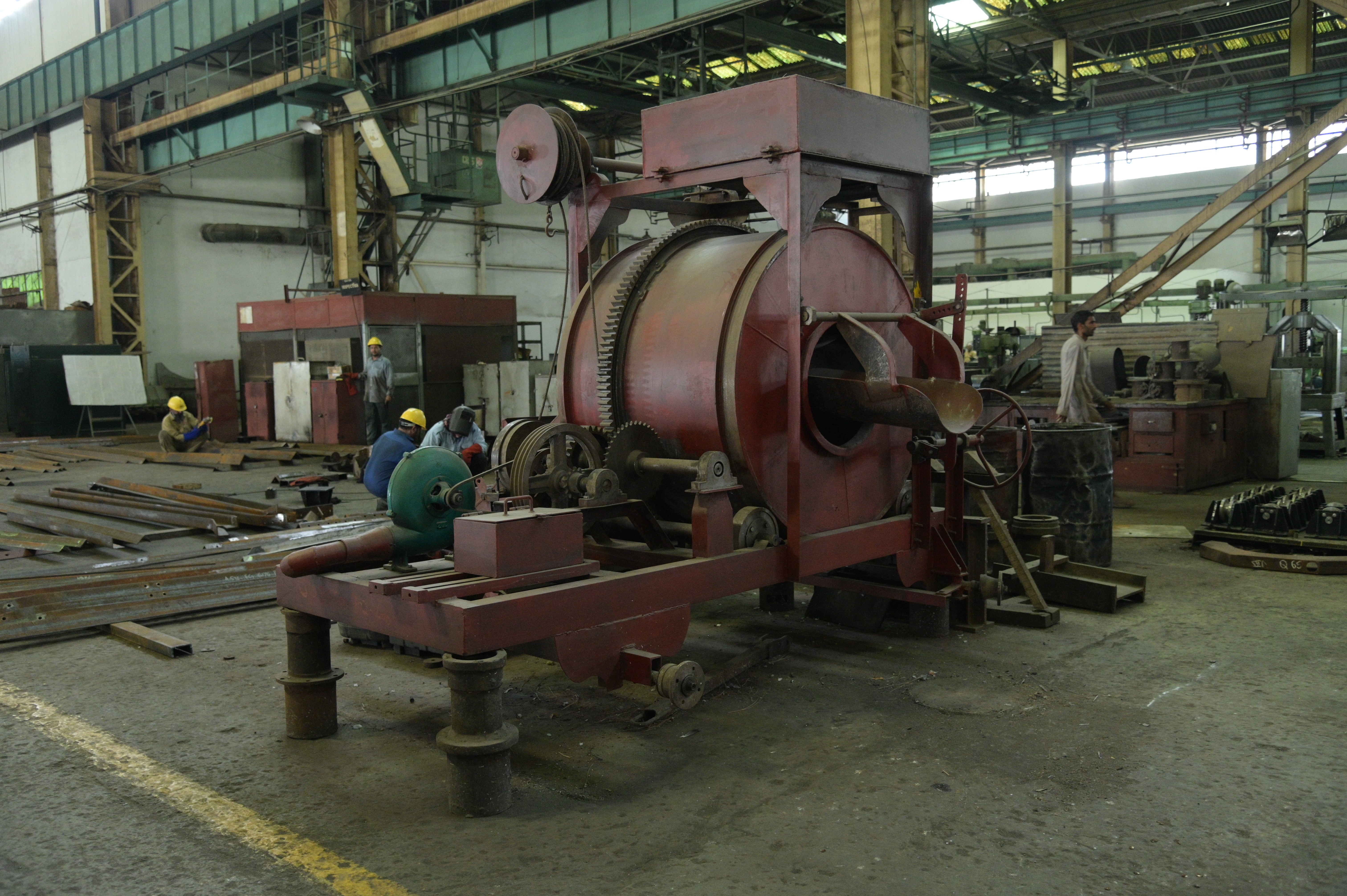 Wire rope winch machine in industrial unit