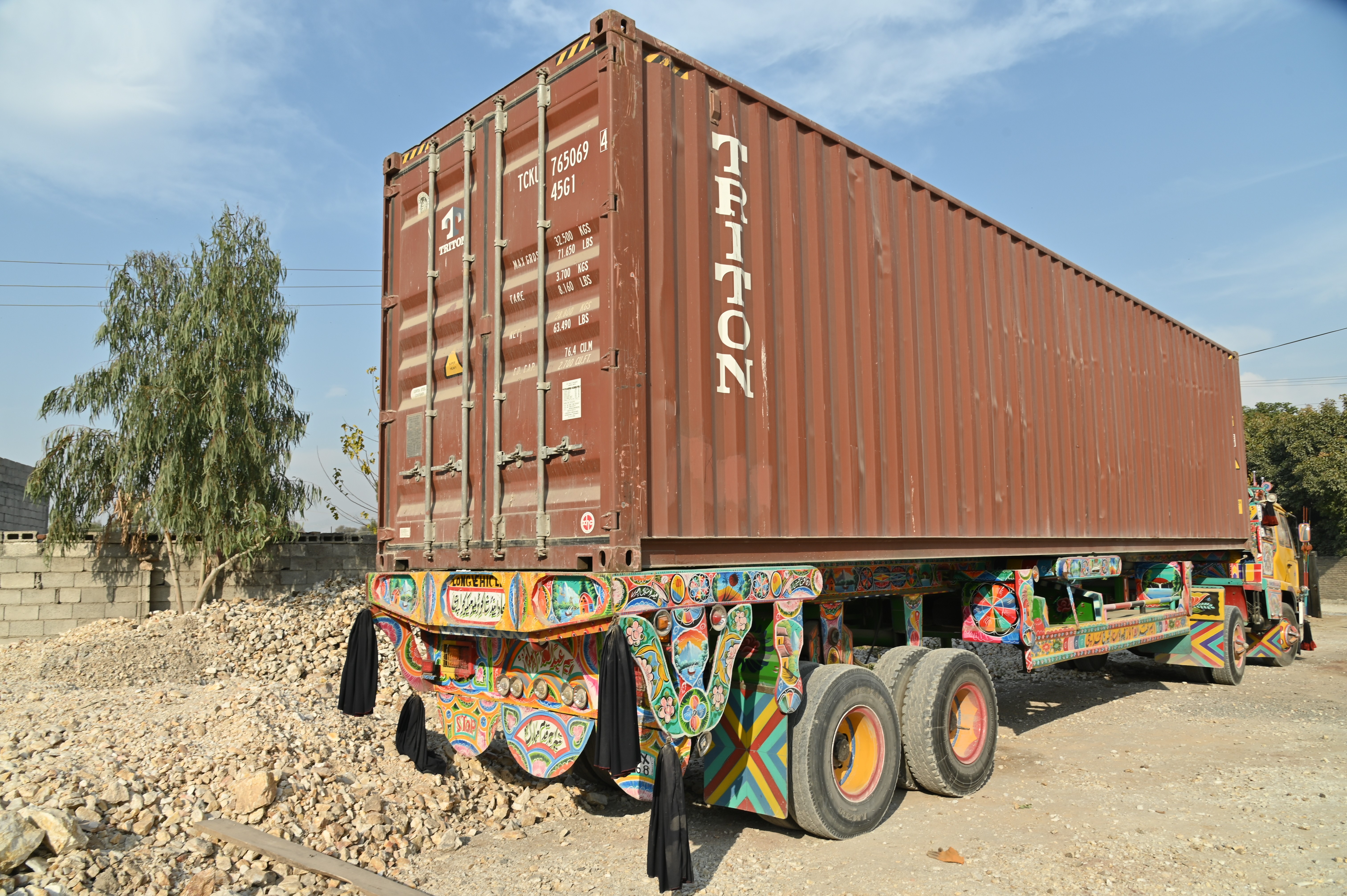 The Cargo truck at the construction site