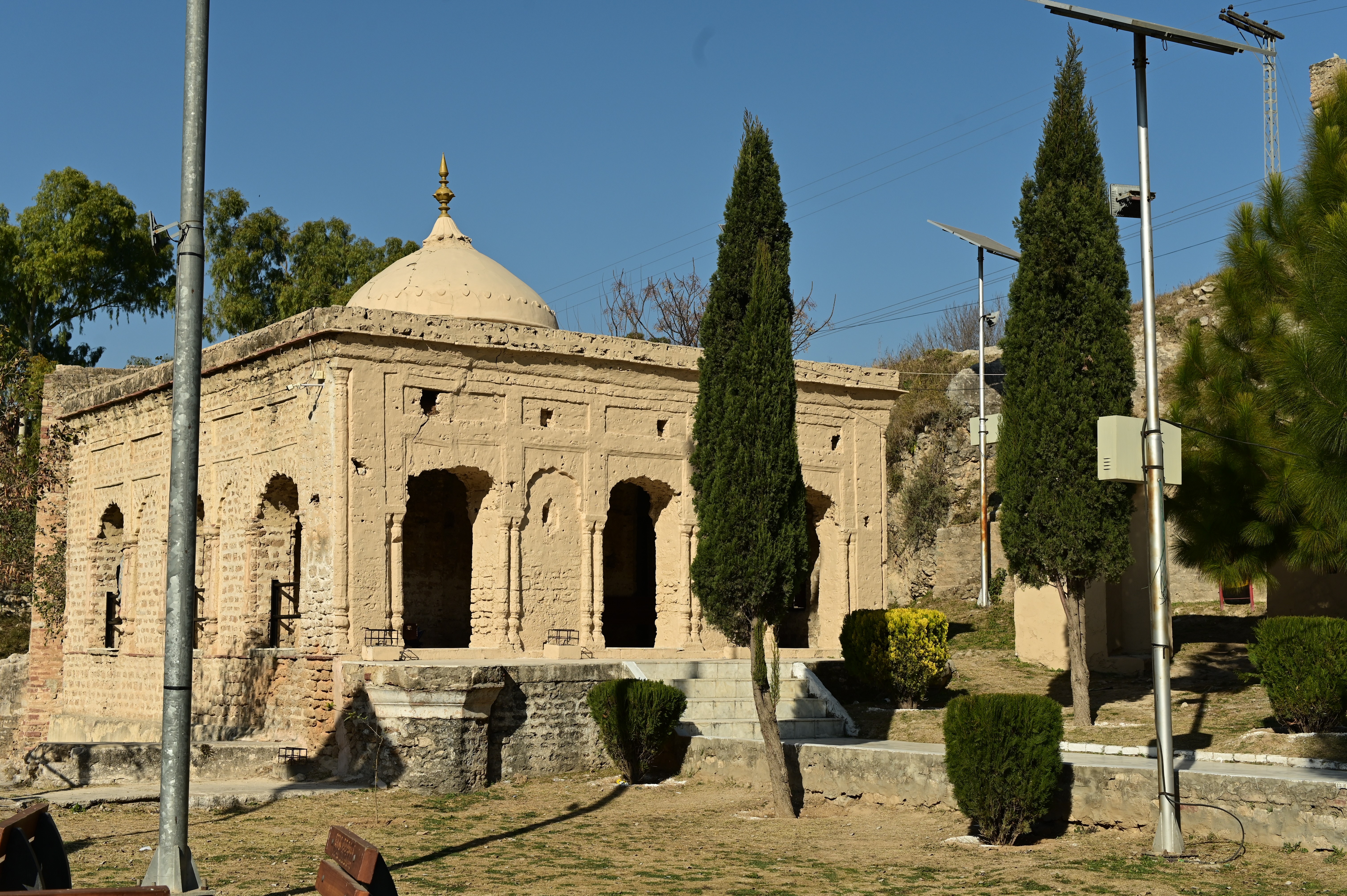 The deteriorated Ancient Satgarha Temple located at Katas Raj