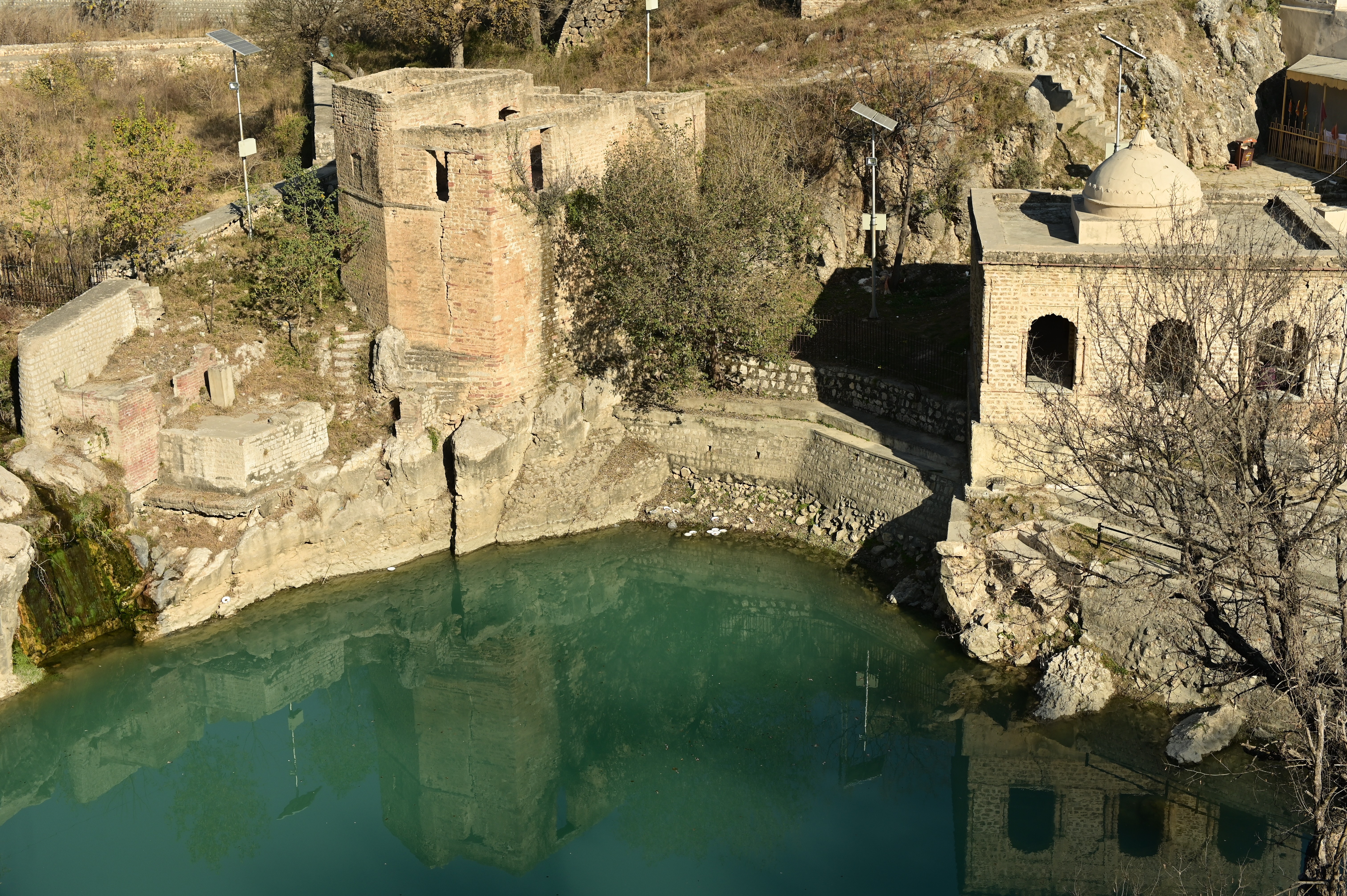 The Katas Raj Temples being reflected in the water pond, a place of cultural significance for the Hindu community, and also a part of  national heritage