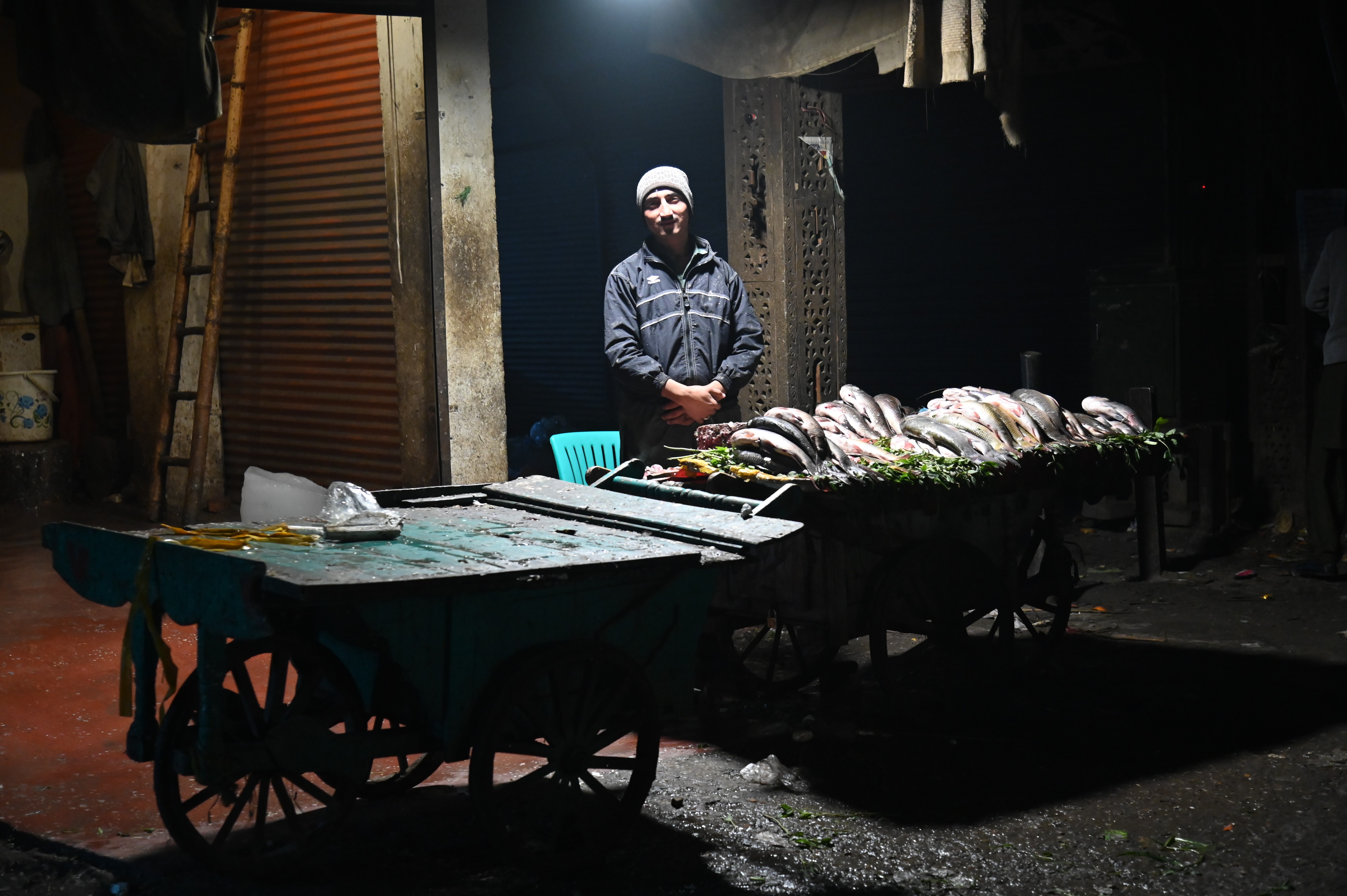 A man selling fish