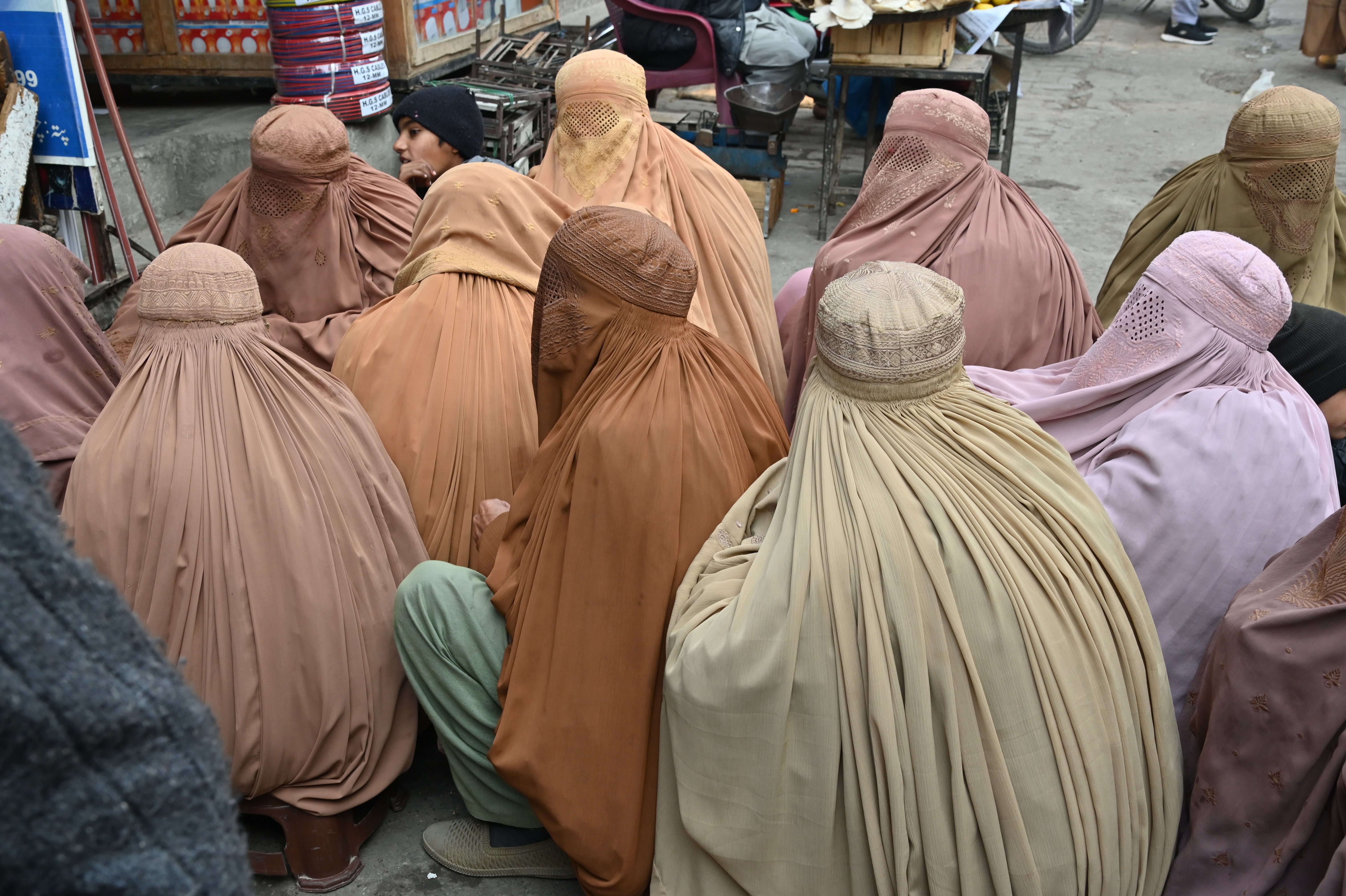 The women wearing Hijab or Burqa symbolizing the tradition and culture of Khyber Pakhtunkhwa
