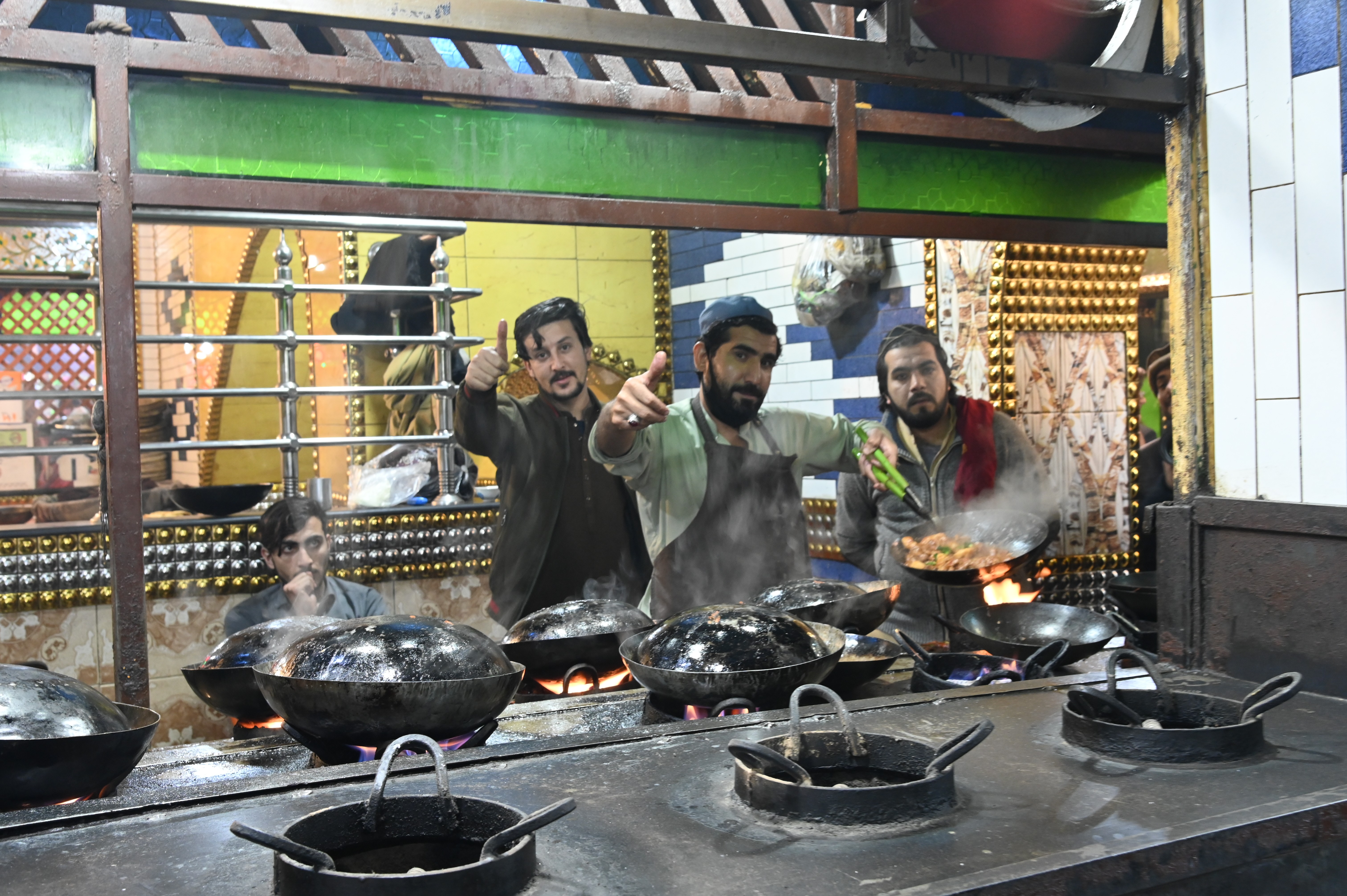 Men busy in making various dishes