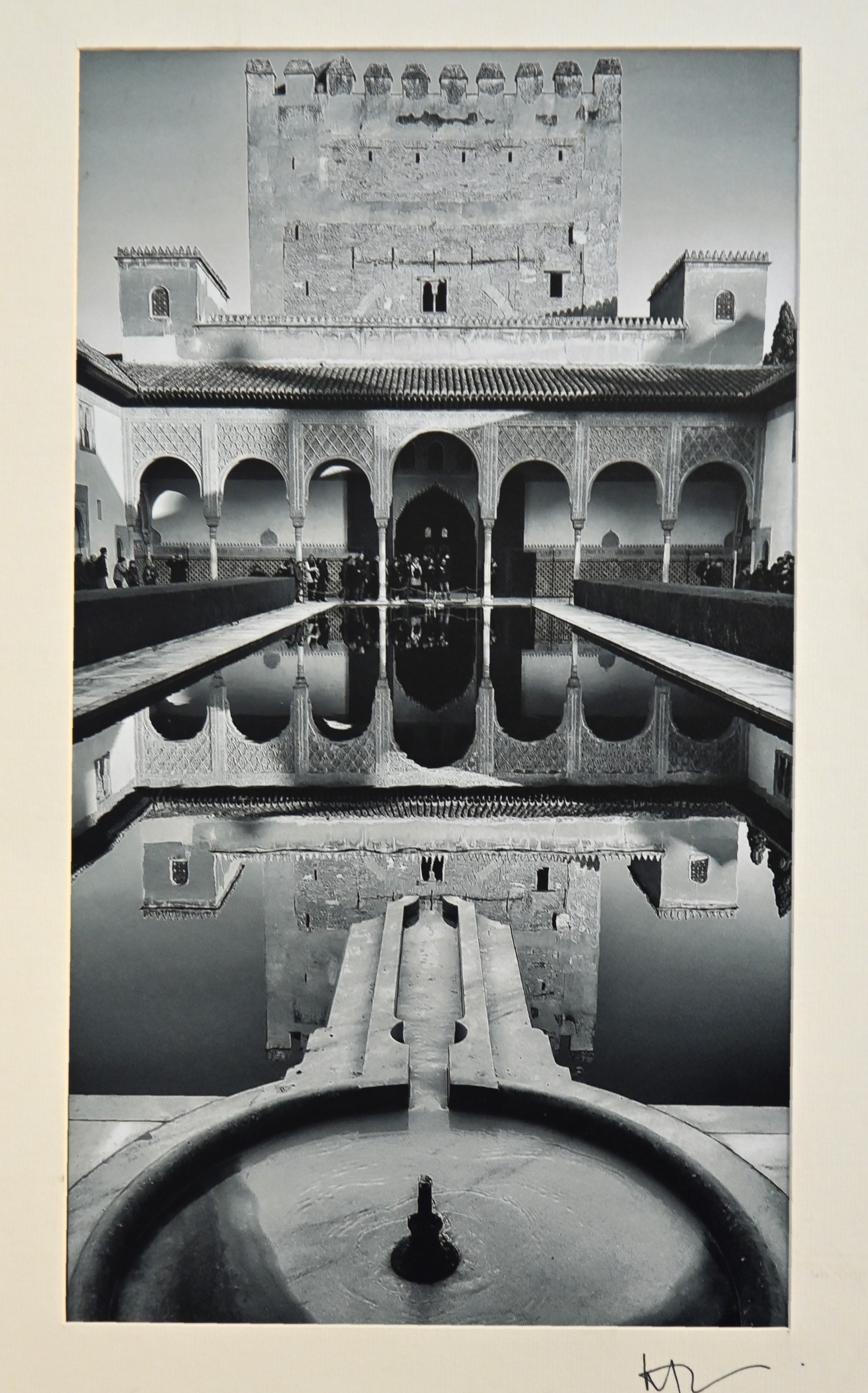 A beautiful picture of the Court of the Myrtles displayed at PNCA at the event of 'Fly on the Wall’ curated by Aasim Akhtar