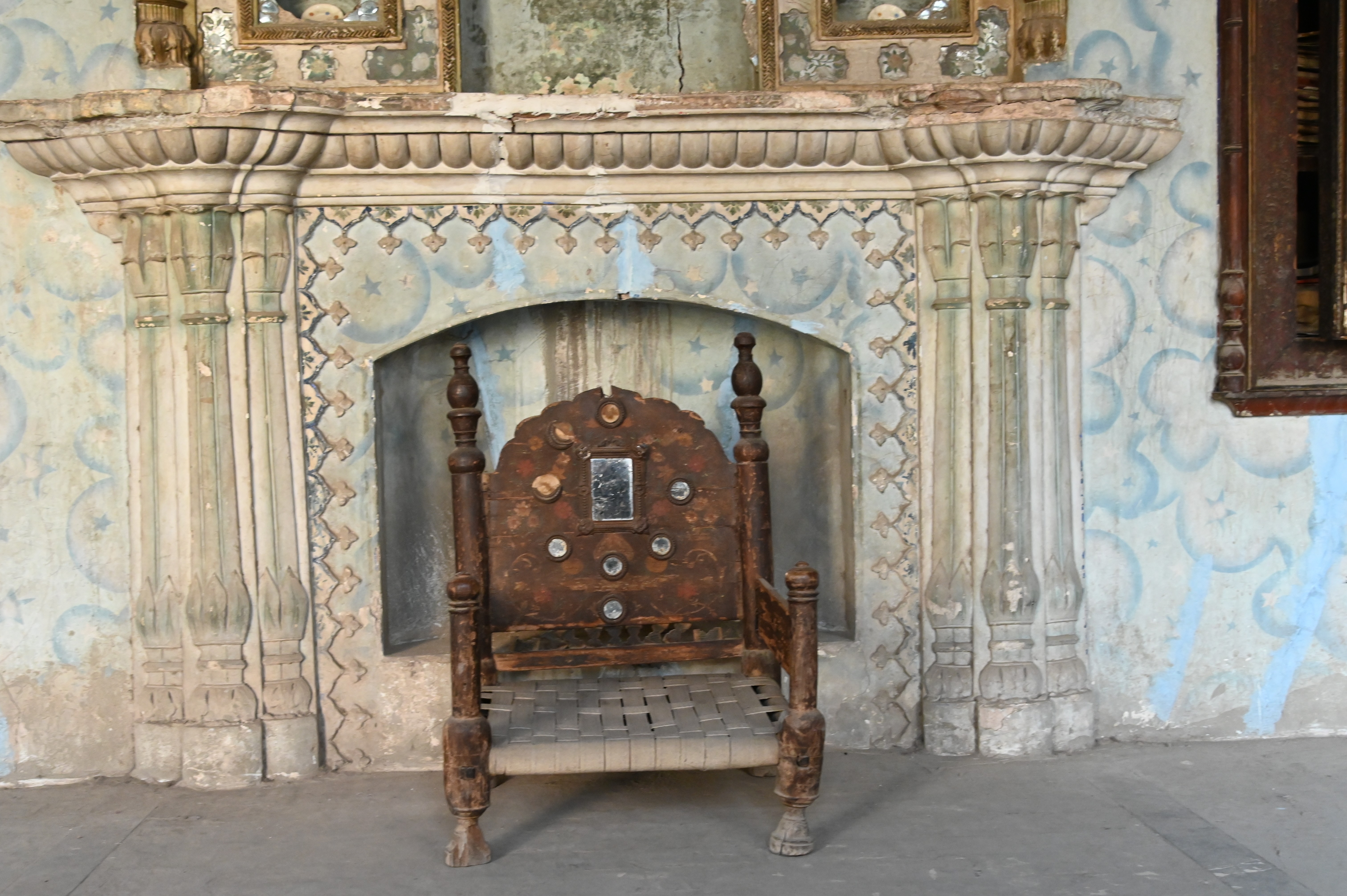 The glimpse of a wall in the Sethi House Museum depicting the rich history and culture of Peshawar