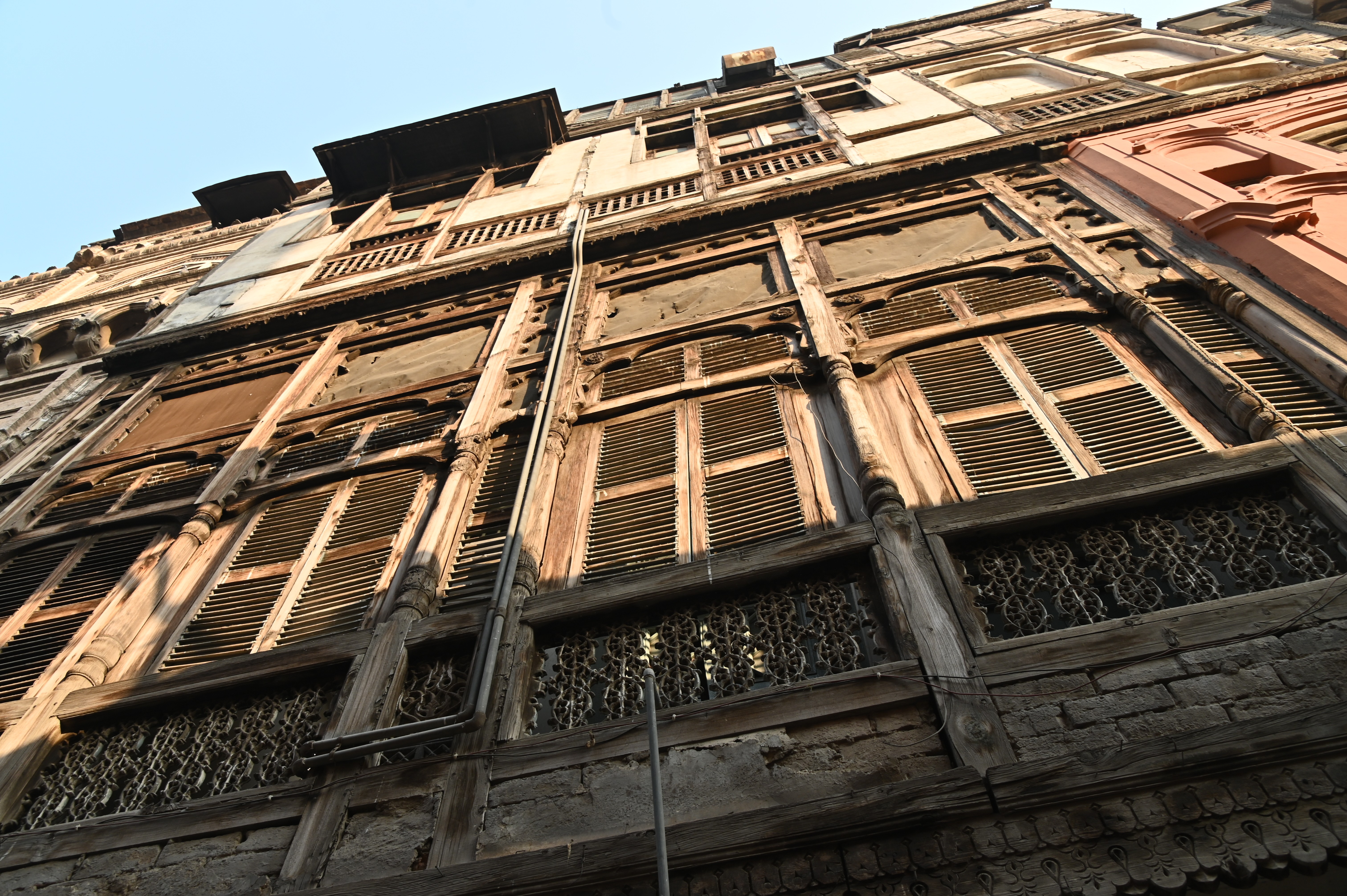 An old fashioned wooden windows