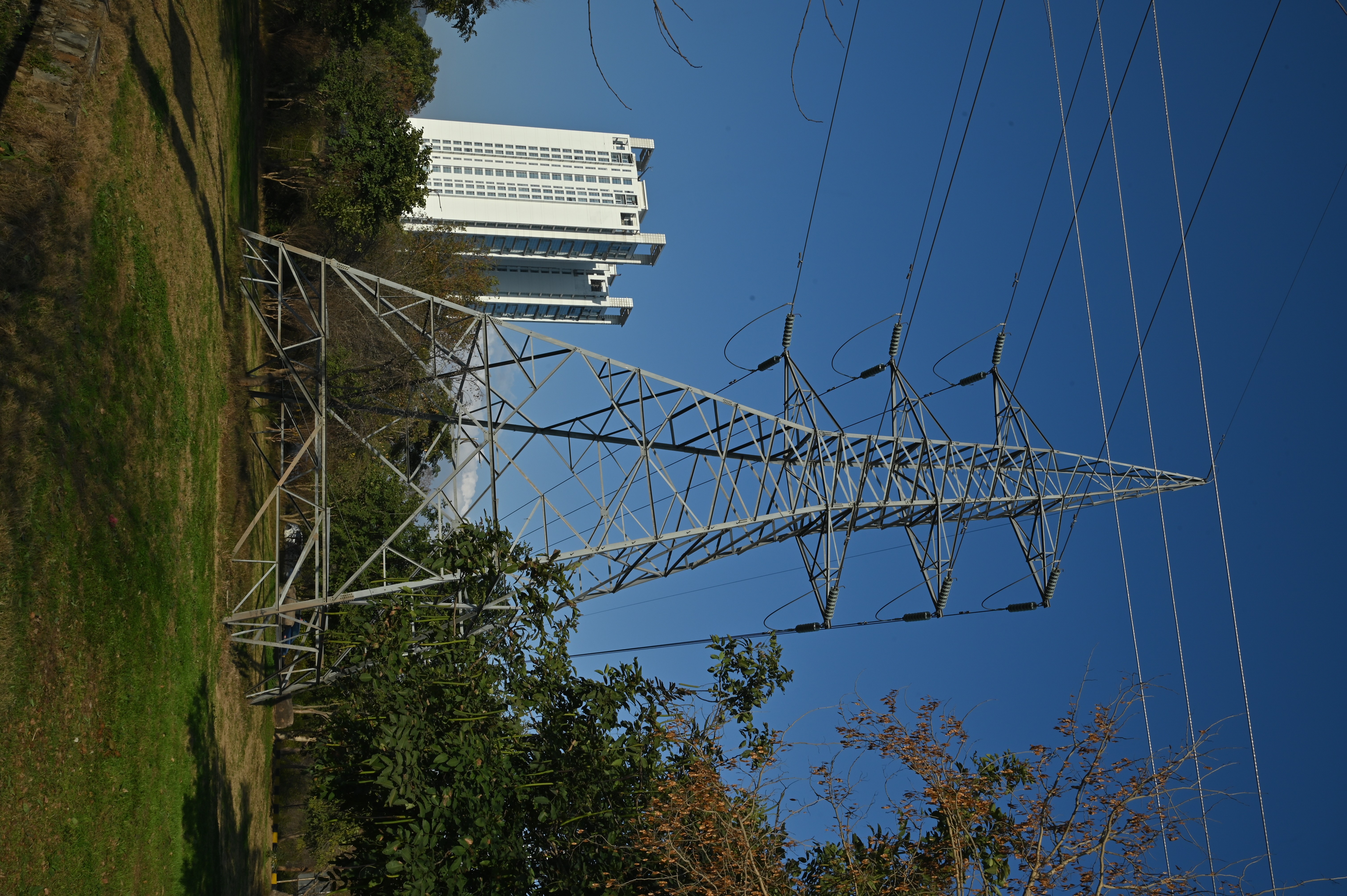 An electricity pole located near One Constitution