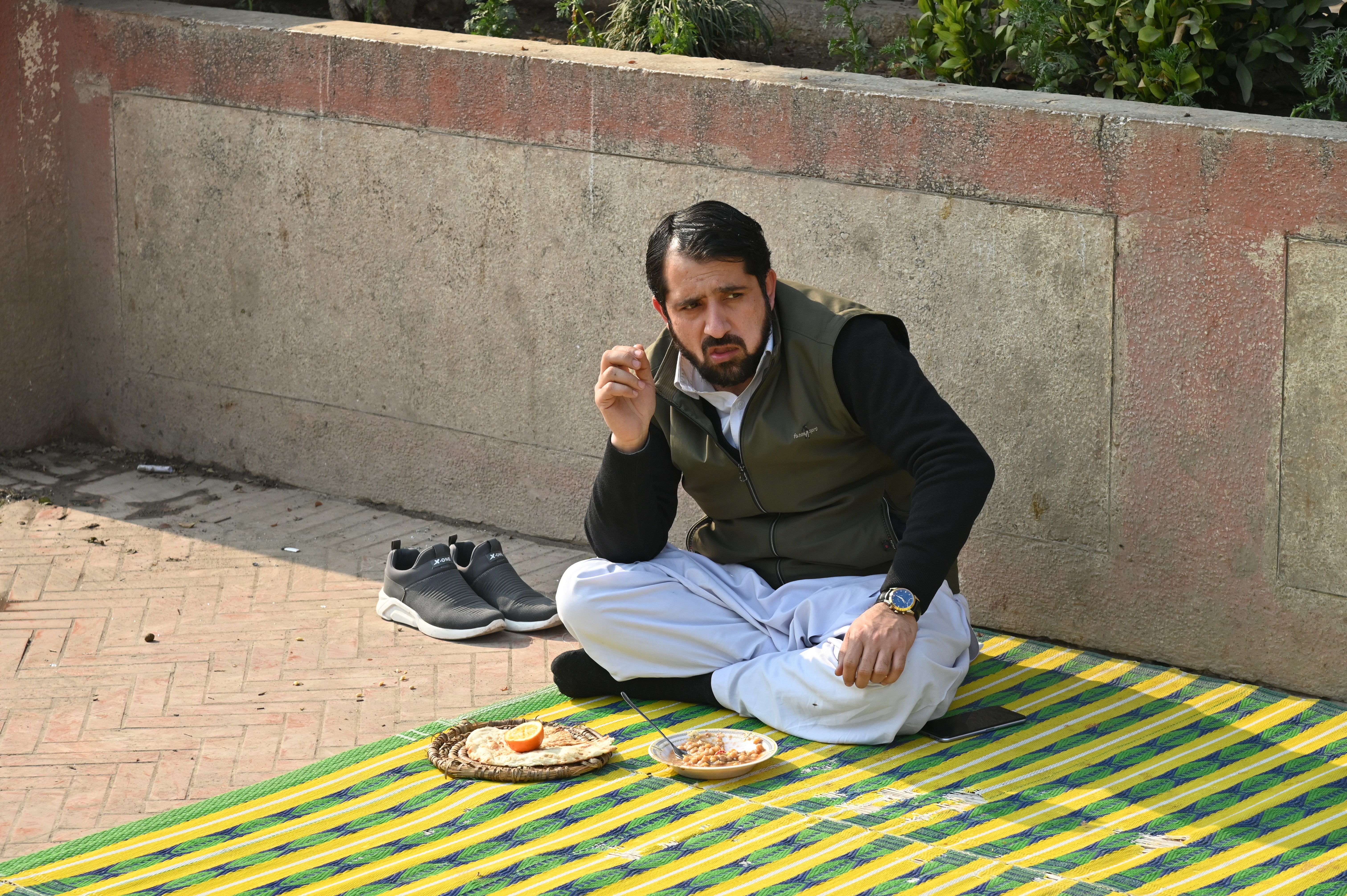 A man having a lunch