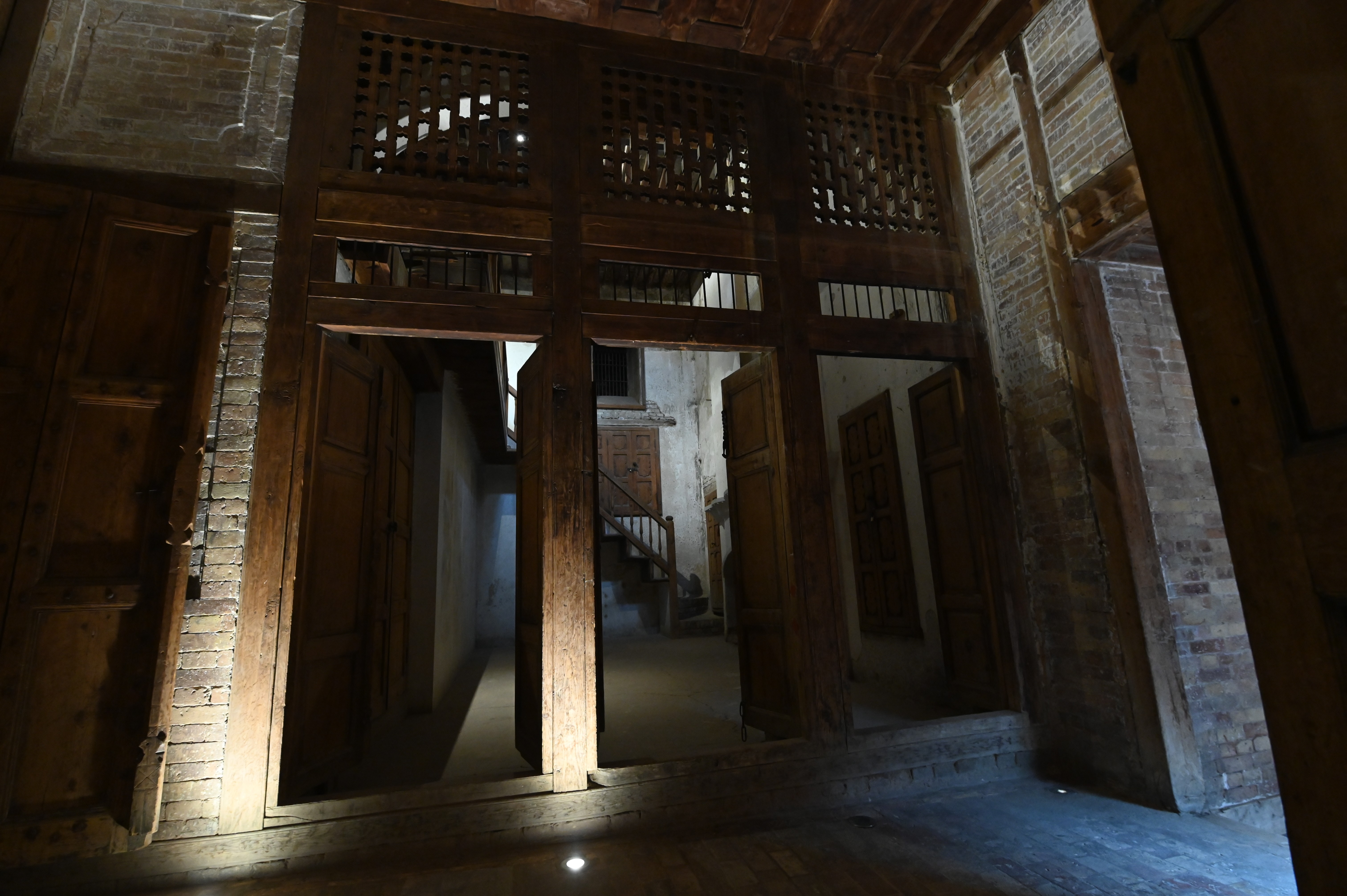 An old fashioned wooden doorway inside the Sethi House