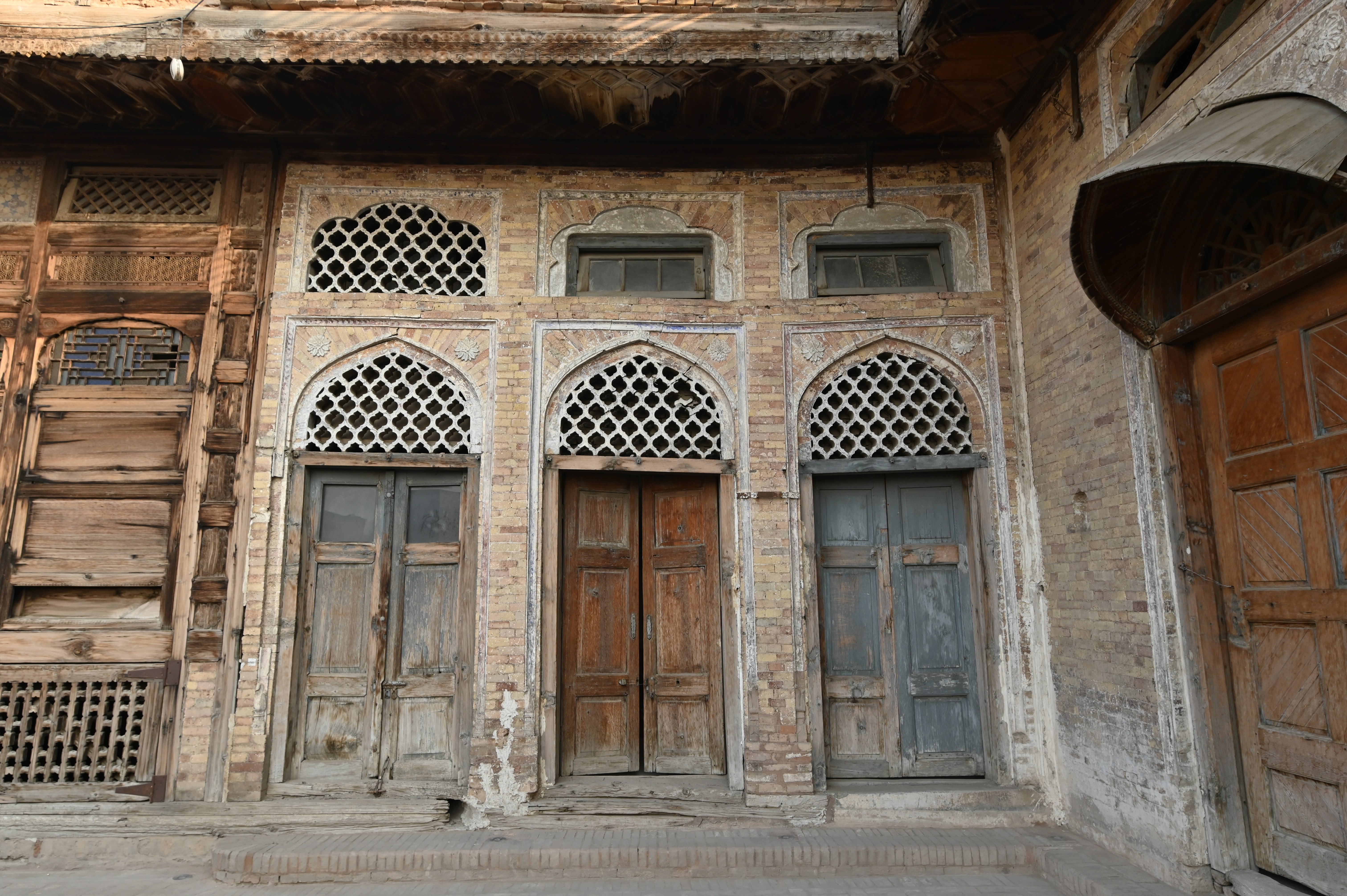 The old fashioned wooden doors