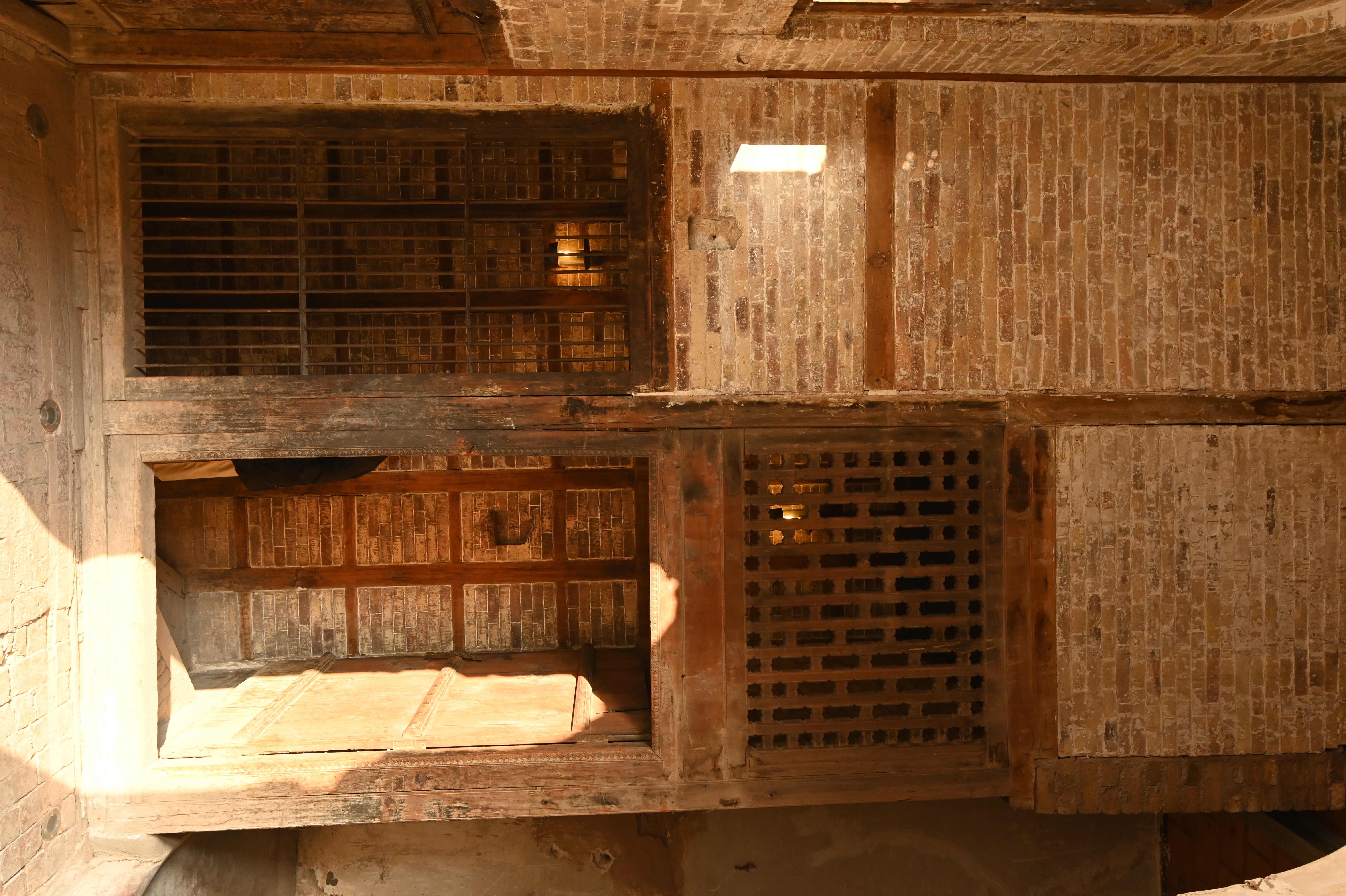 An old fashioned wooden doorway inside the Sethi House