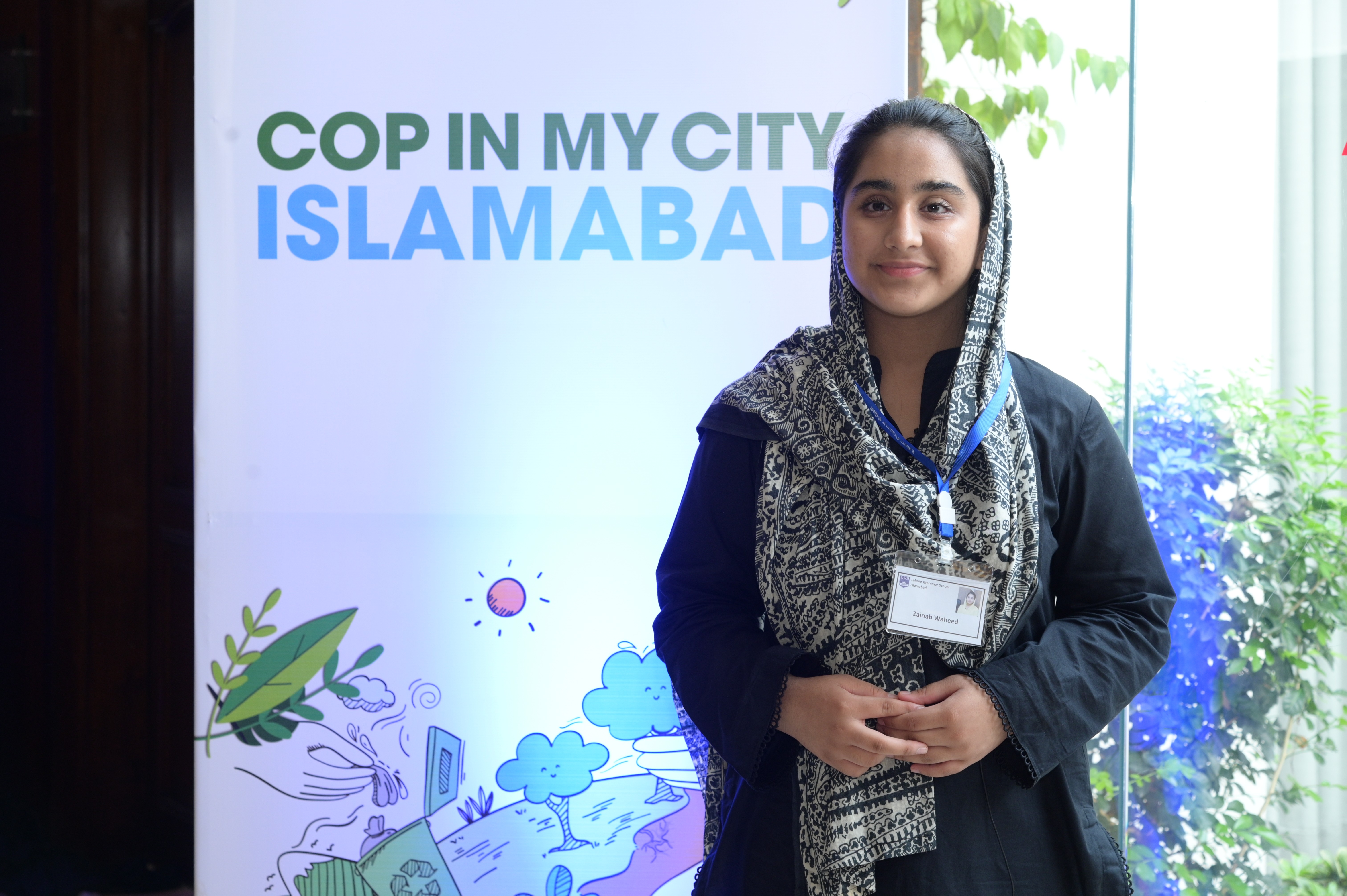 A student at the conference of COP