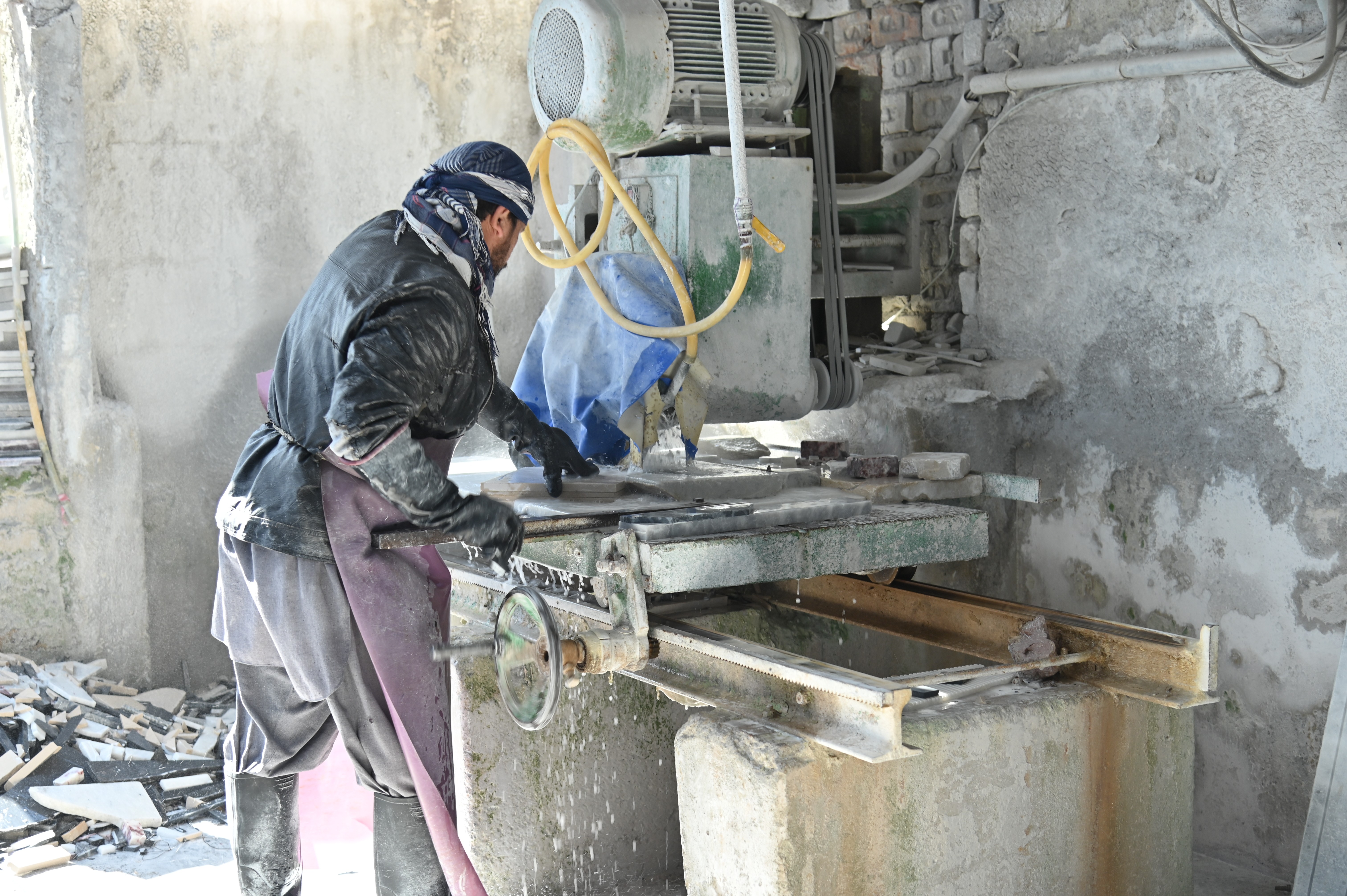 Marble cutting process