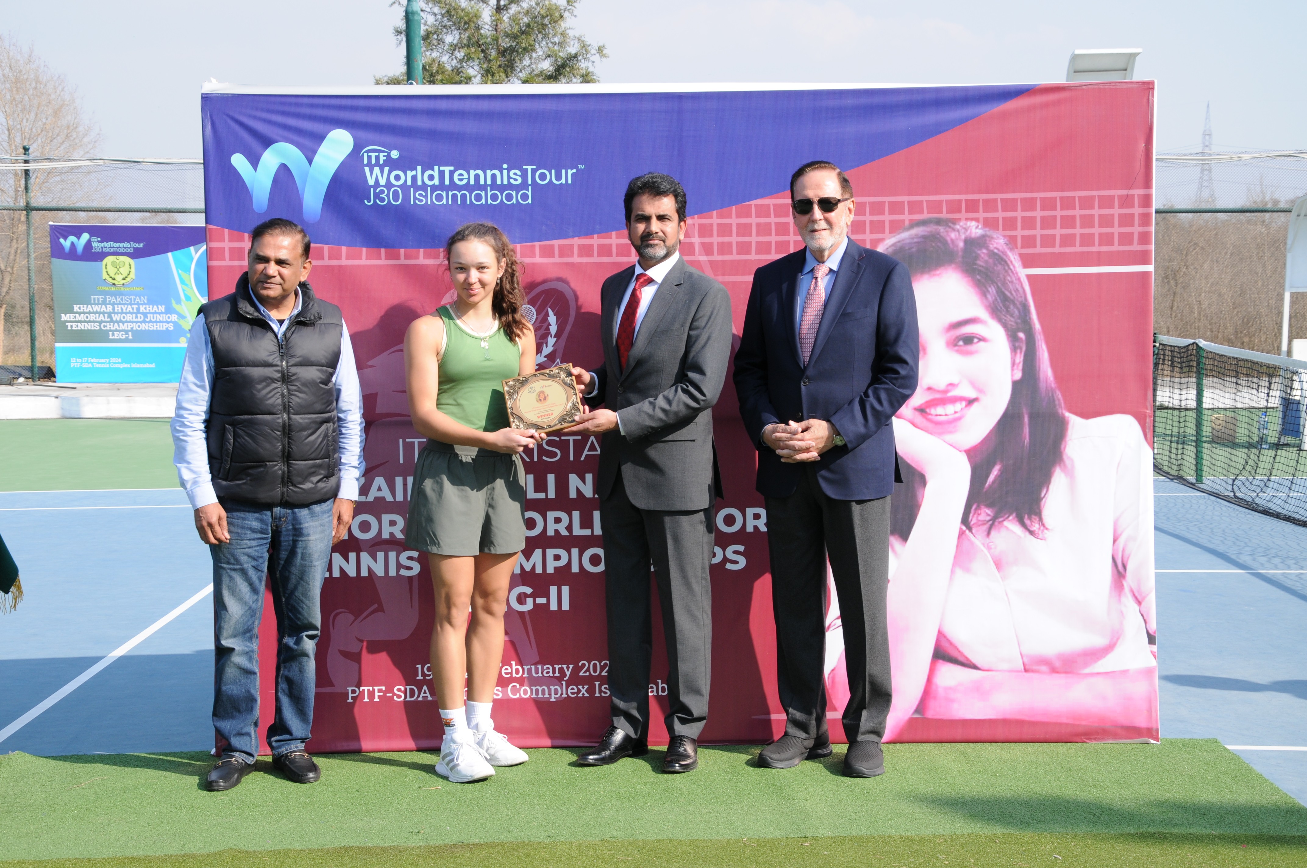 Shield distribution ceremony at an event of ITF Pakistan Zainab Ali Naqvi Memorial World Junior Tennis Championship Leg-II