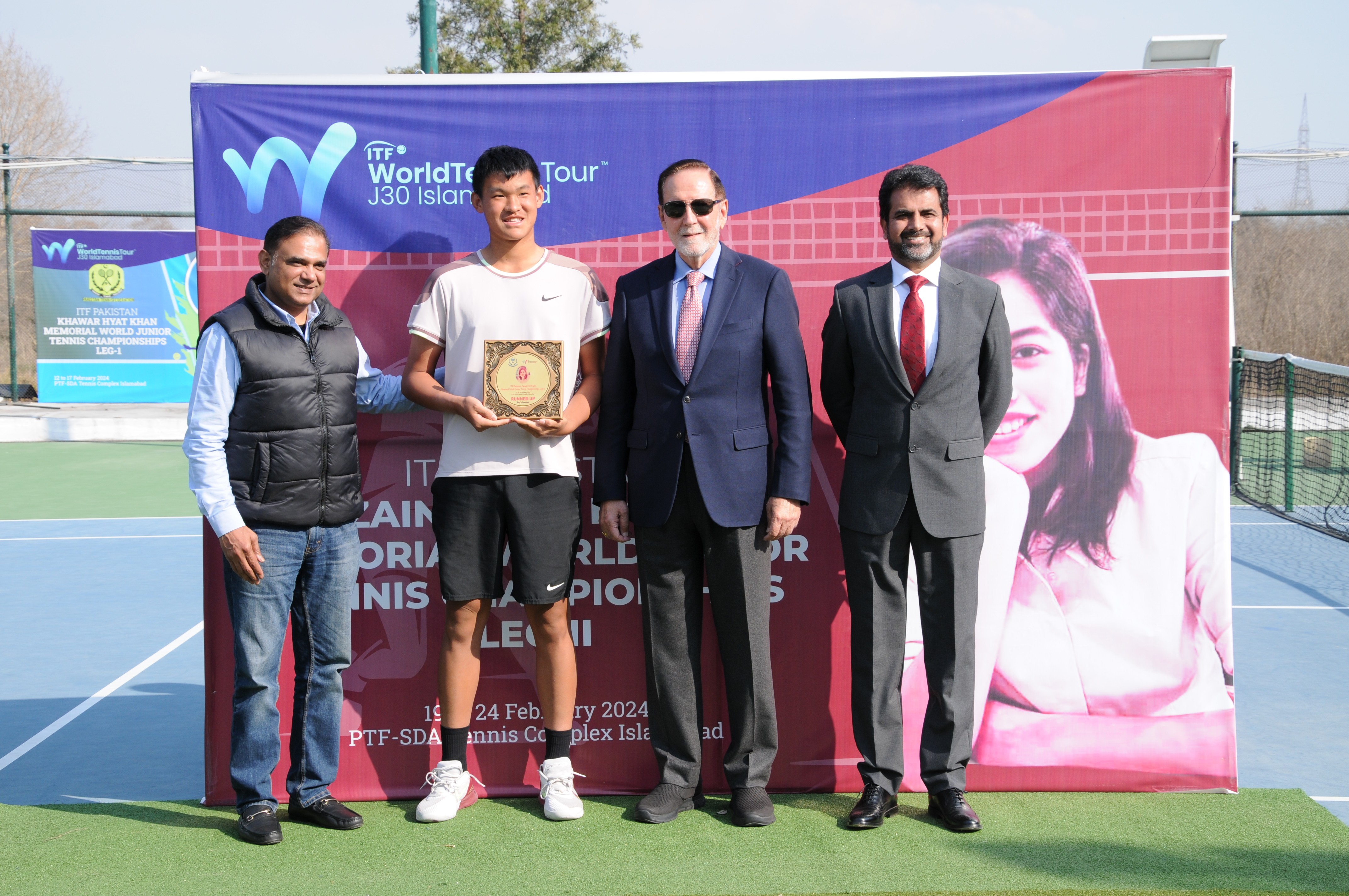 Shield distribution ceremony at an event of ITF Pakistan Zainab Ali Naqvi Memorial World Junior Tennis Championship Leg-II