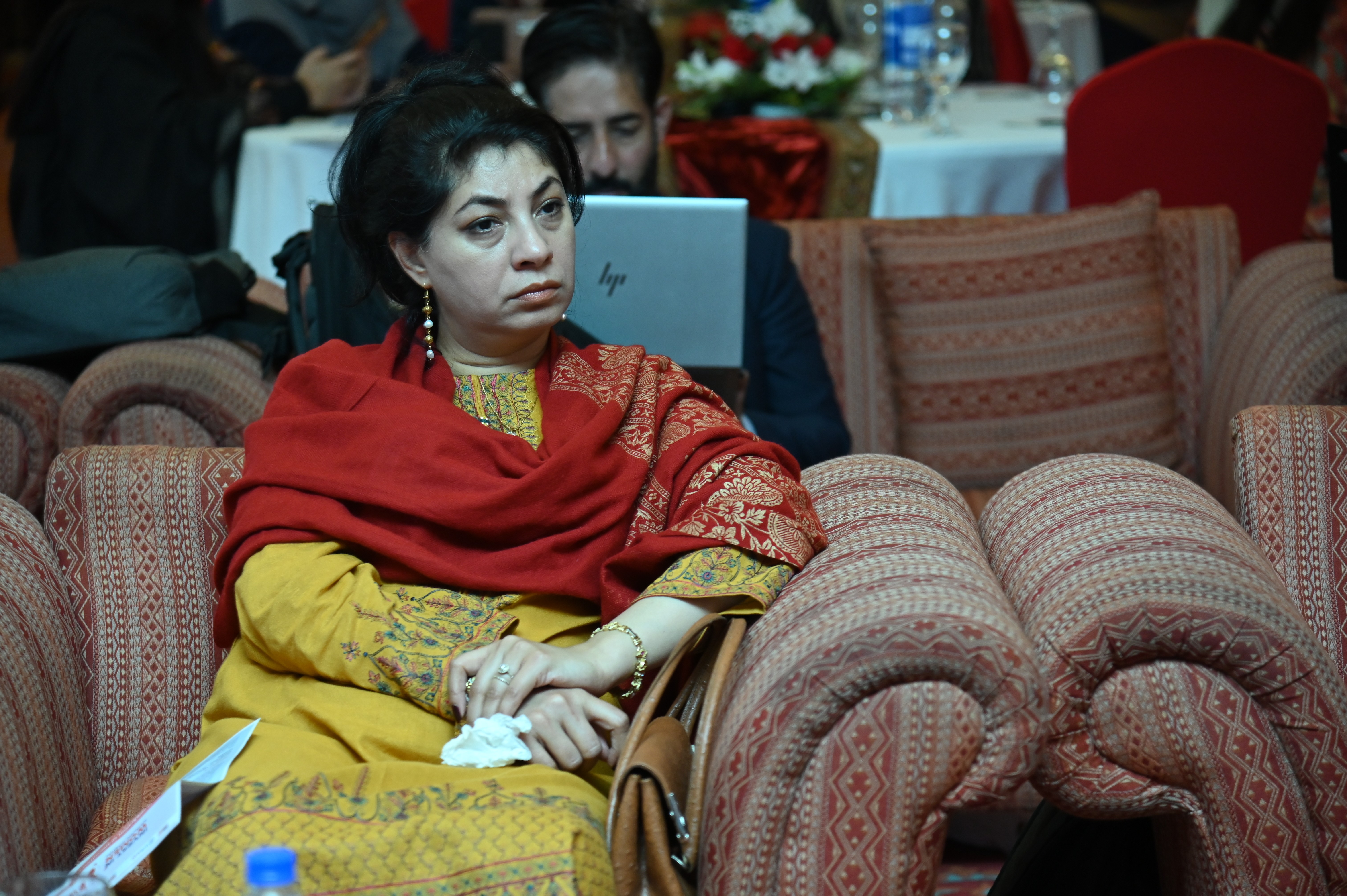 A woman attending the event of International Women's Day