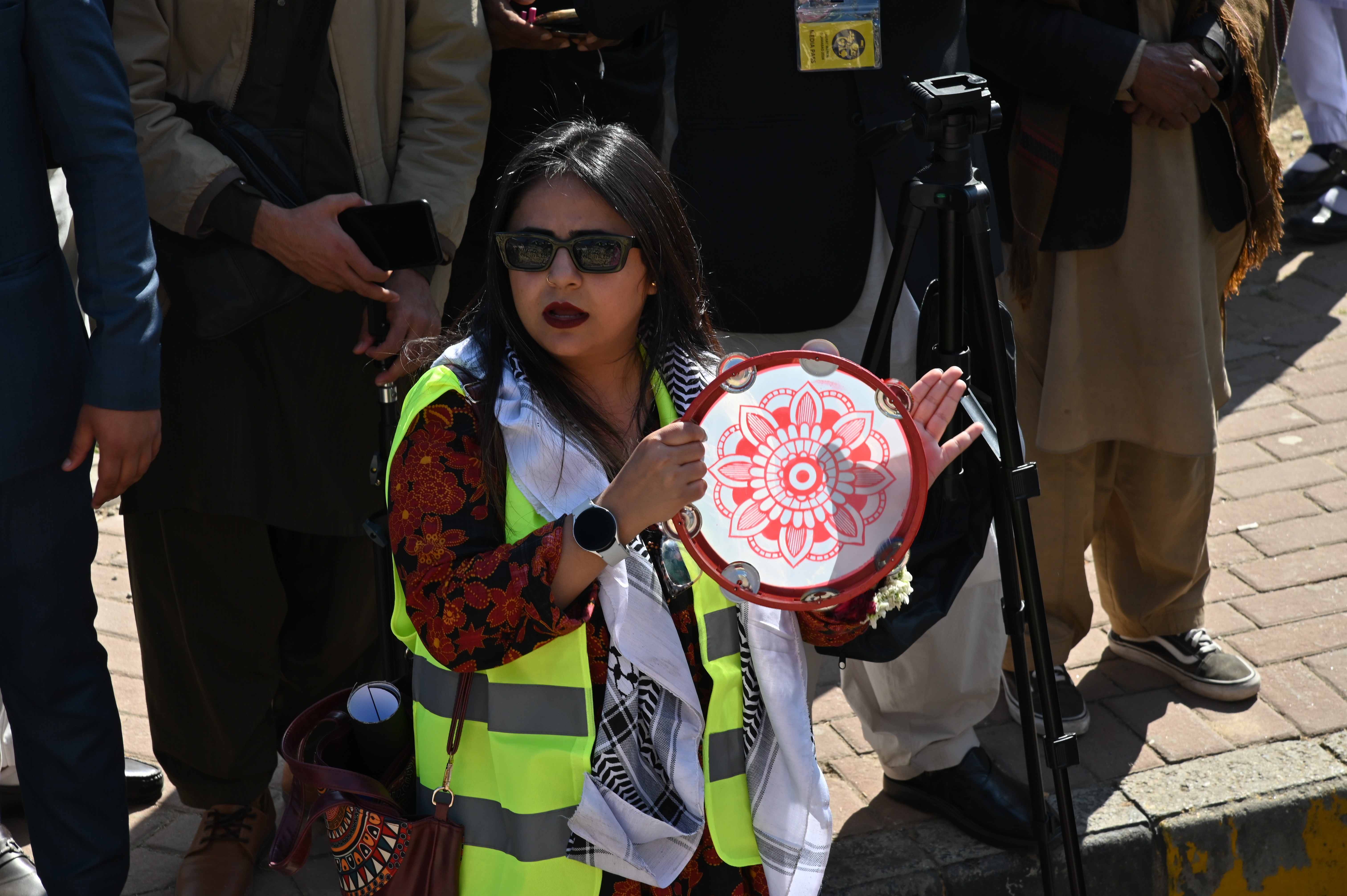 A women at Aurat March 2024 celebrating the International Women's Day