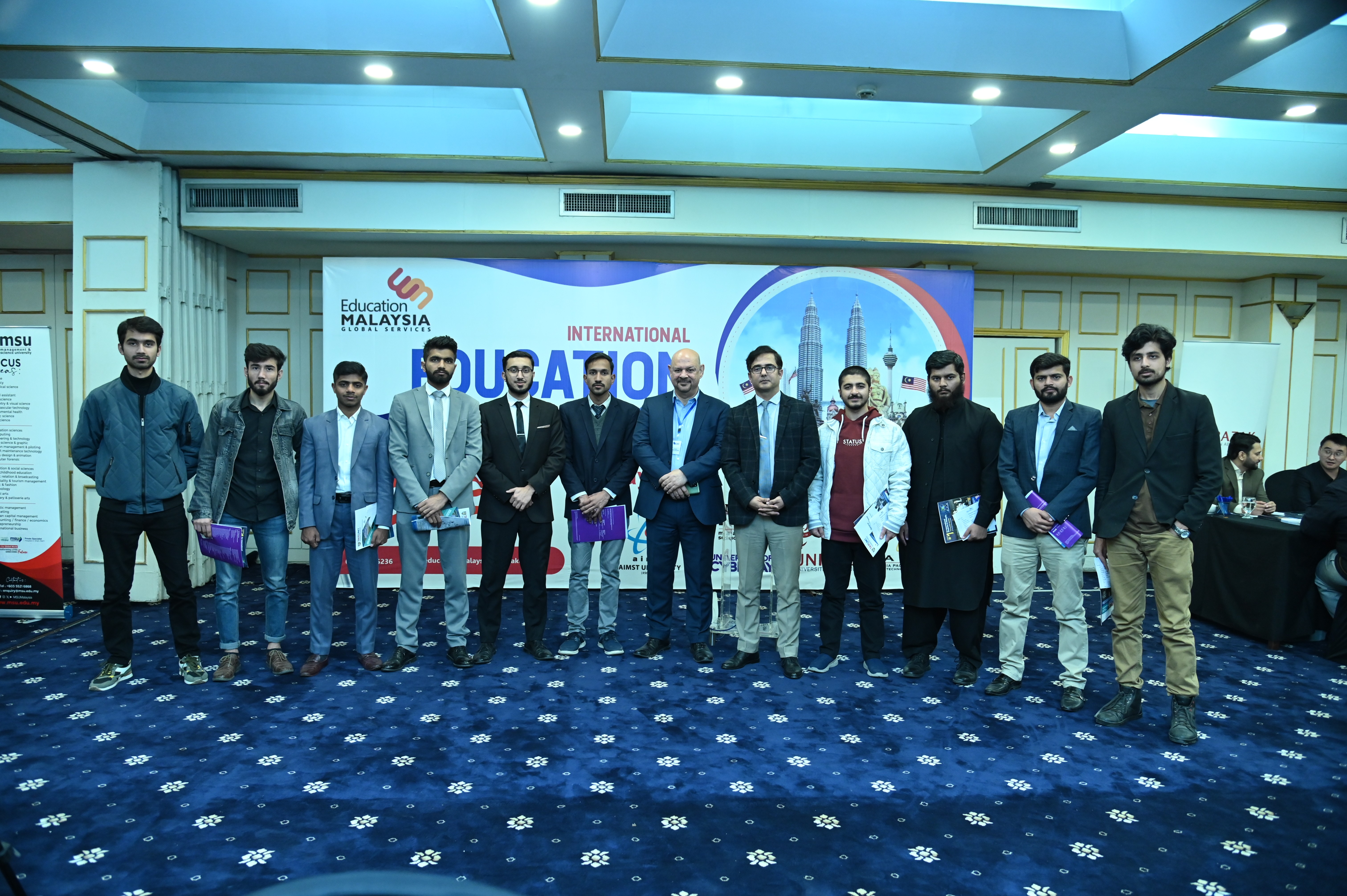 The group photo of students with the Event organizer at the International Education Expo 2024