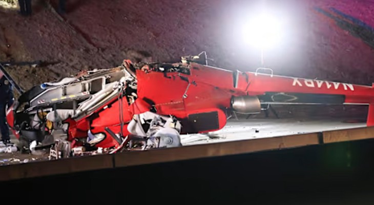 Medical helicopter crashes on California highway-INP