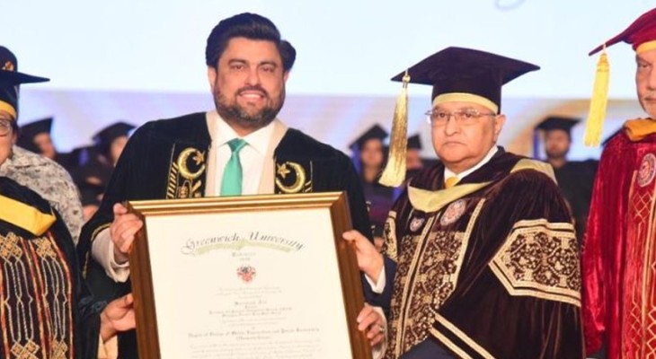 Senator Sarmad Ali conferred an honorary doctorate by Greenwich ...